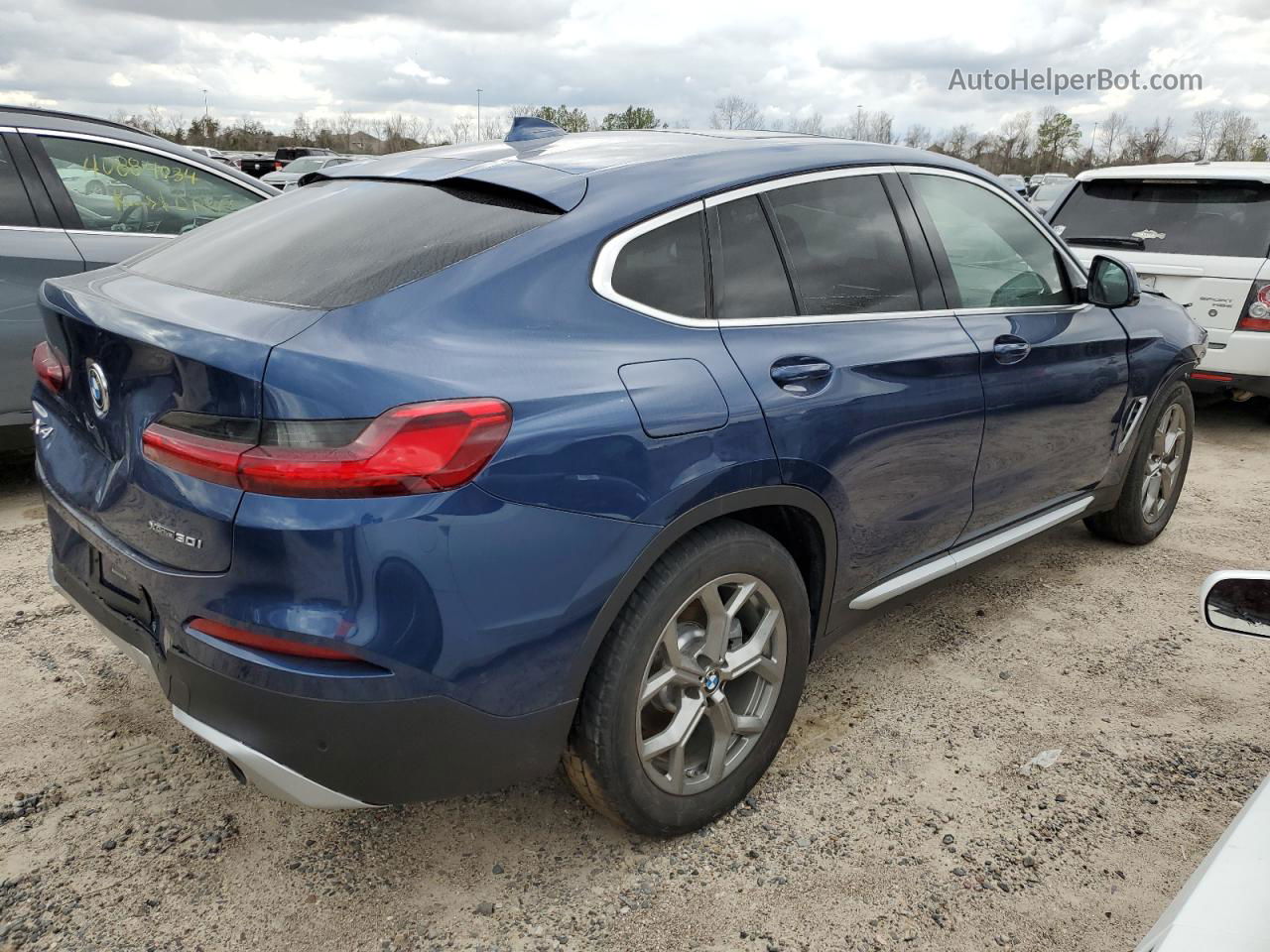 2021 Bmw X4 Xdrive30i Blue vin: 5UX2V1C01M9G92249