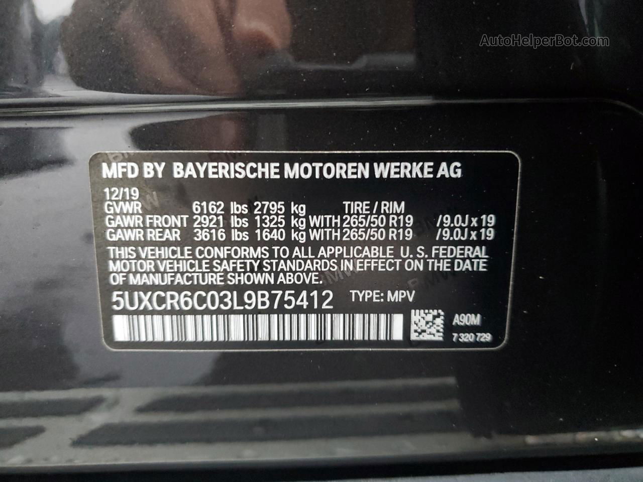 2020 Bmw X5 Xdrive40i Черный vin: 5UXCR6C03L9B75412