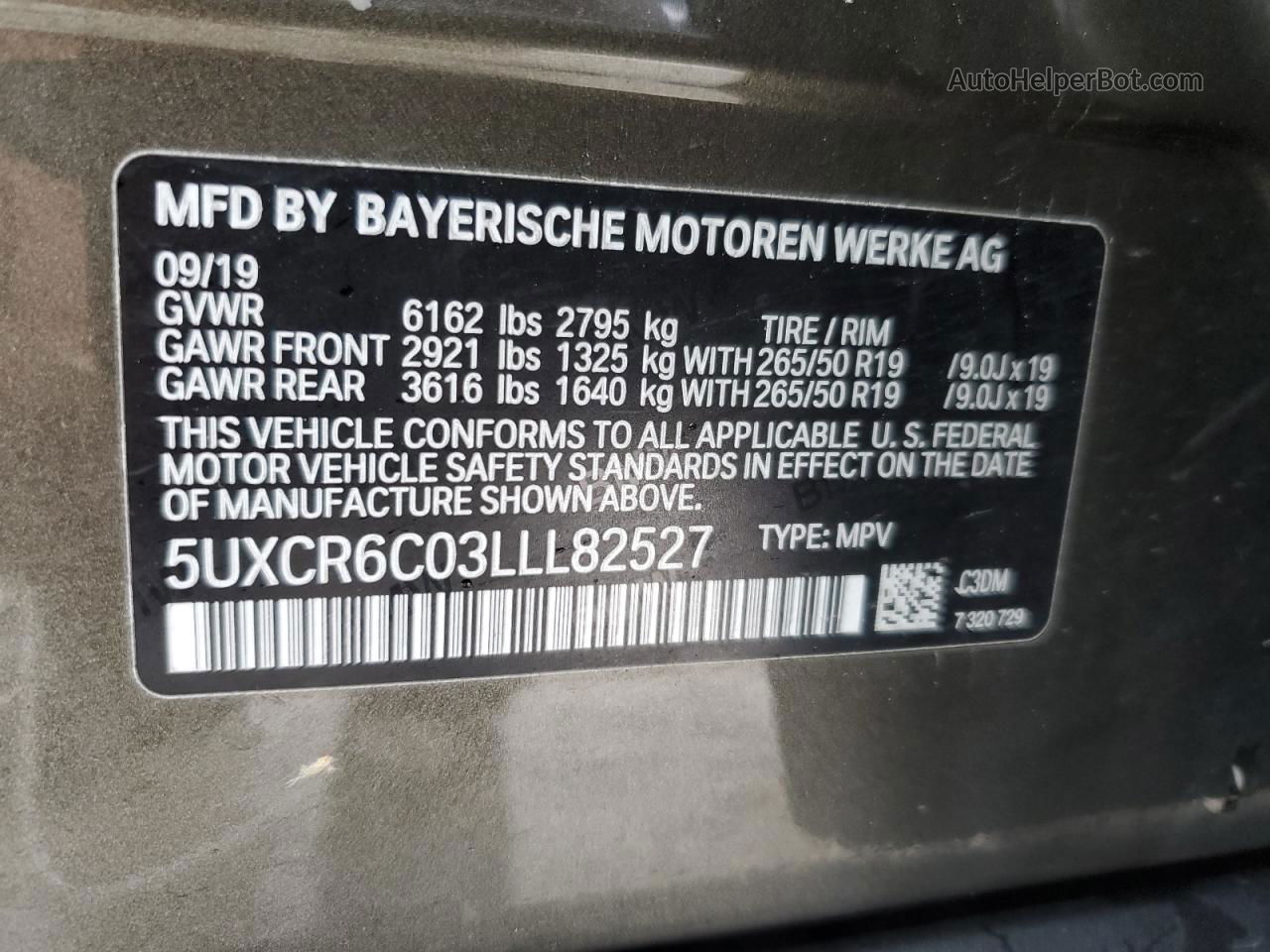 2020 Bmw X5 Xdrive40i Green vin: 5UXCR6C03LLL82527