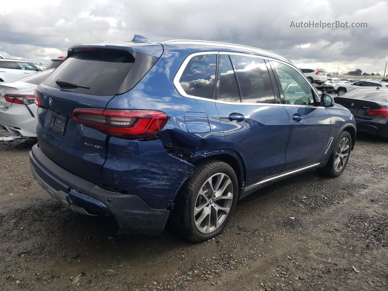 2019 Bmw X5 Xdrive40i Blue vin: 5UXCR6C56KLL39844