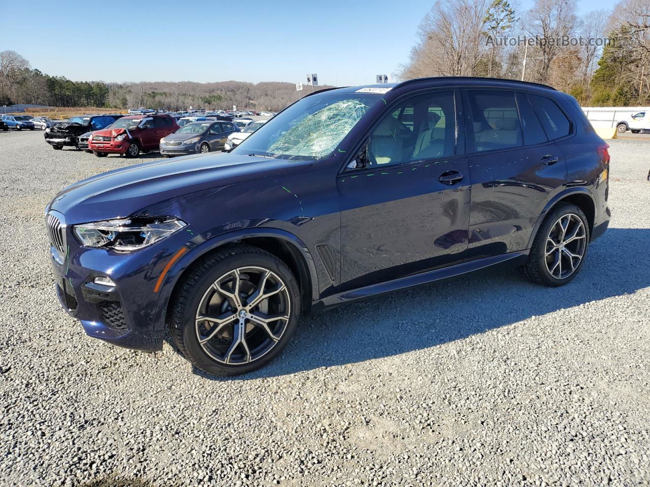 2019 Bmw X5 Xdrive40i Синий vin: 5UXCR6C57KLL63649