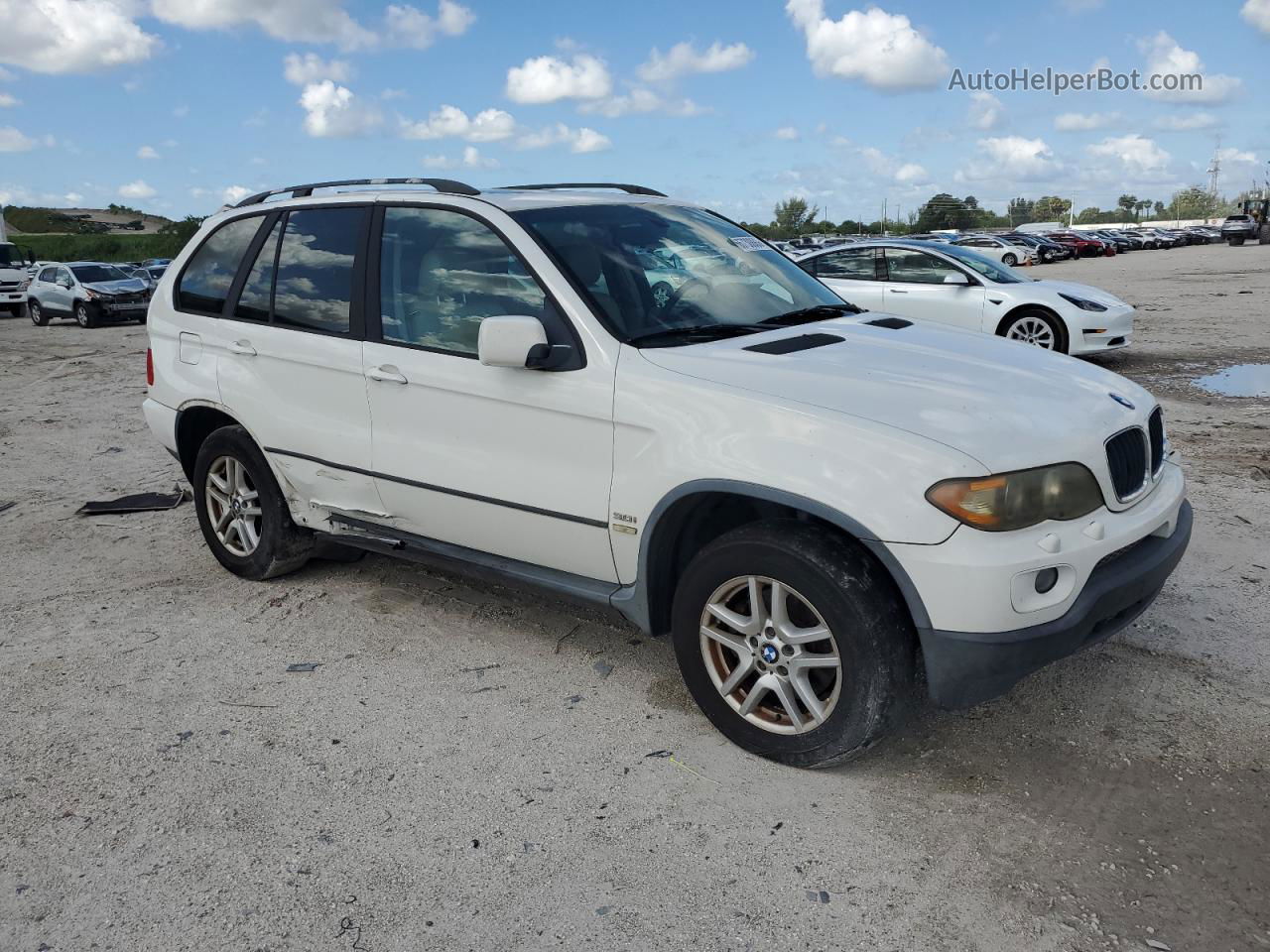 2004 Bmw X5 3.0i White vin: 5UXFA13524LU43032