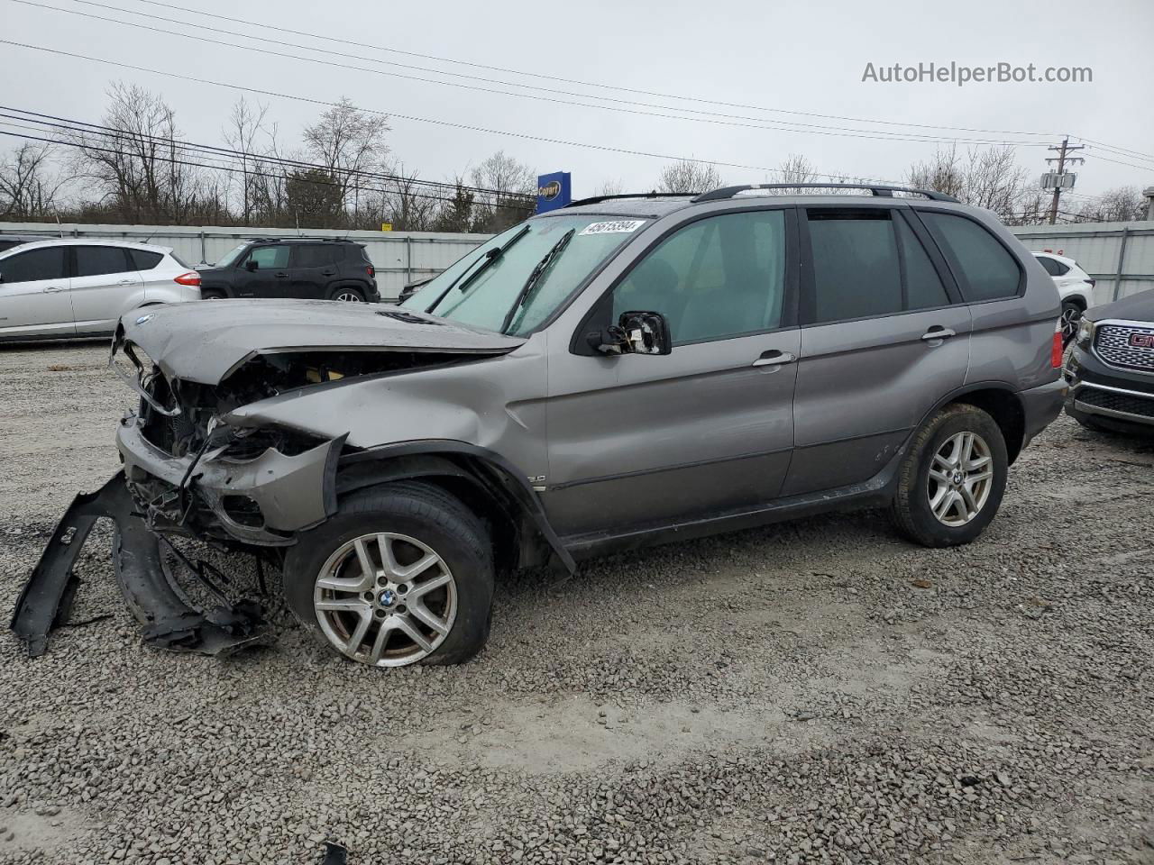 2004 Bmw X5 3.0i Серебряный vin: 5UXFA13524LU45492