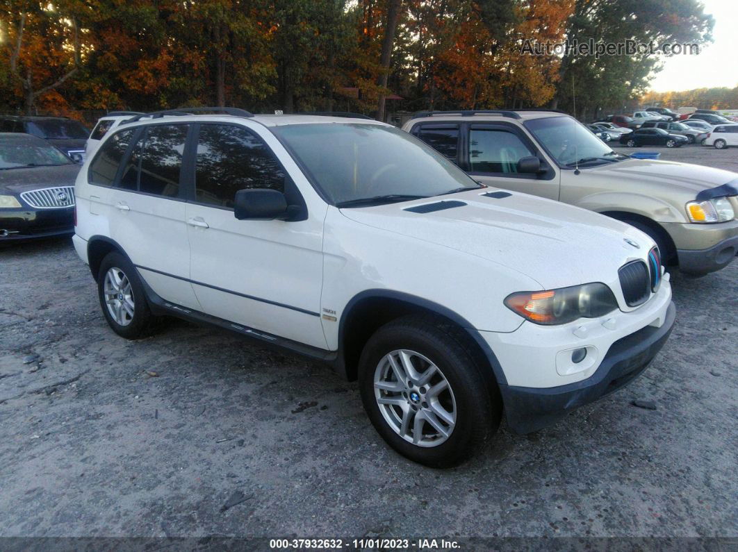 2004 Bmw X5 3.0i White vin: 5UXFA13554LU45535