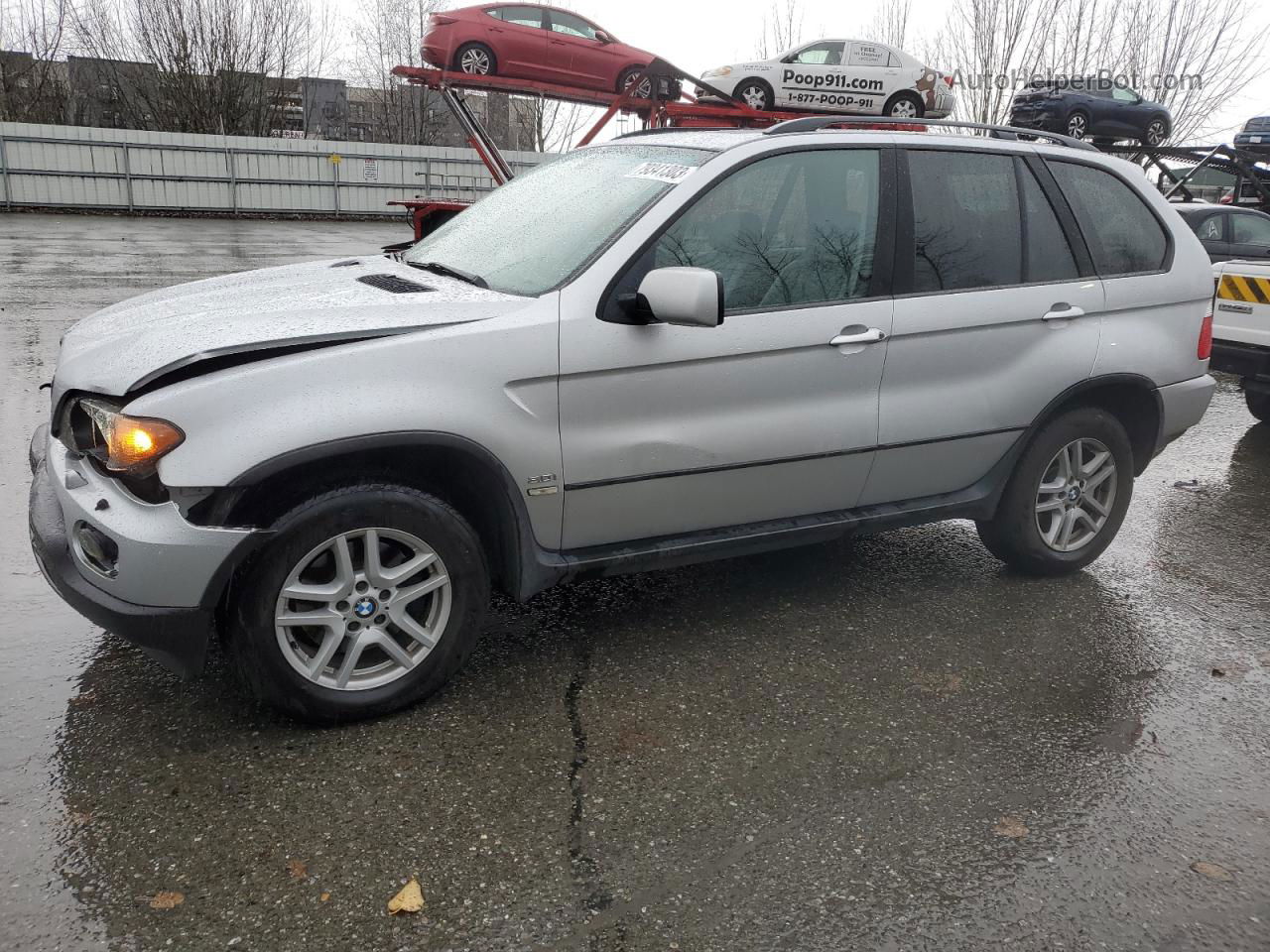 2004 Bmw X5 3.0i Silver vin: 5UXFA13574LU31619