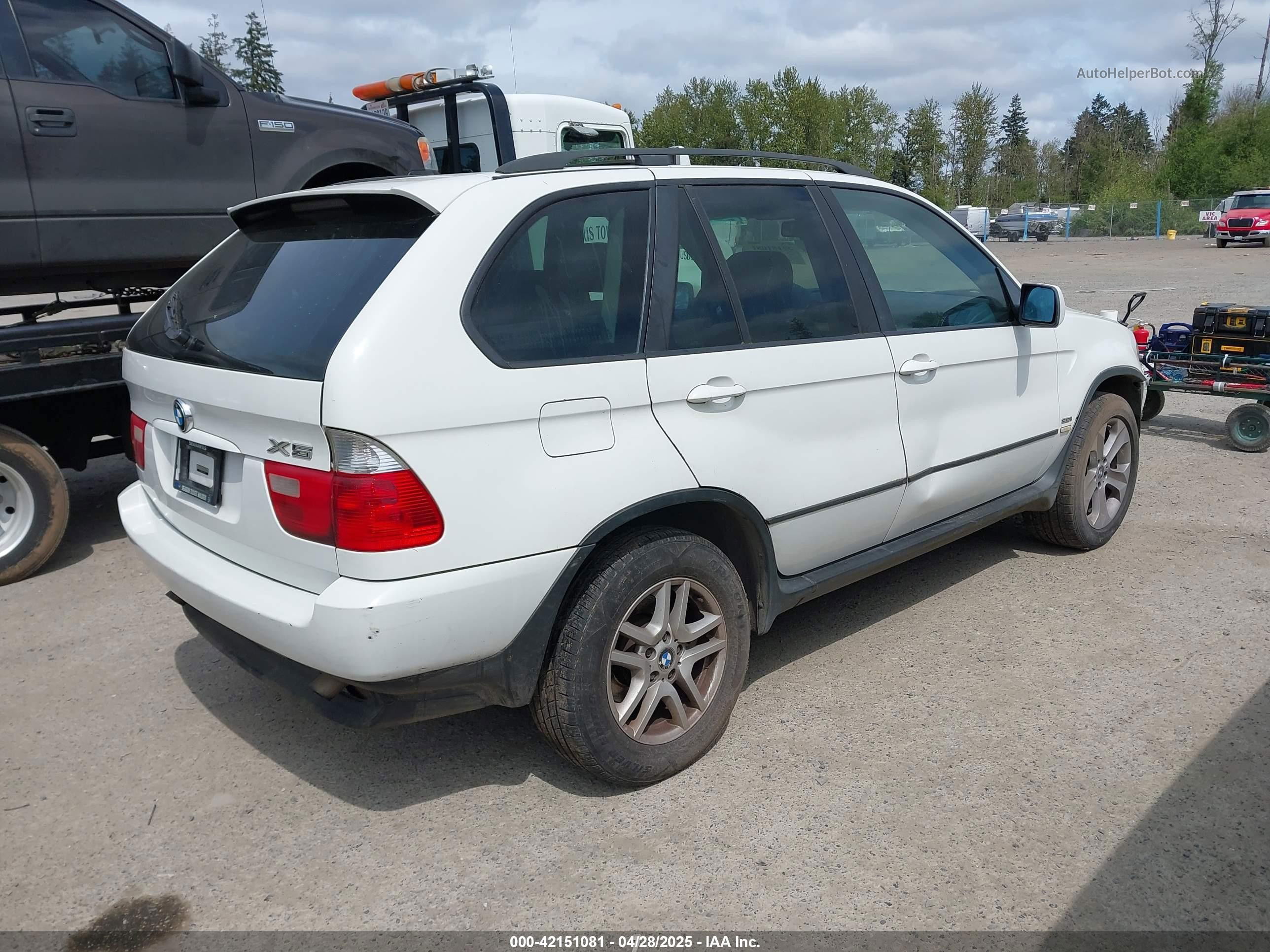 2004 Bmw X5 3.0i White vin: 5UXFA13594LU44968