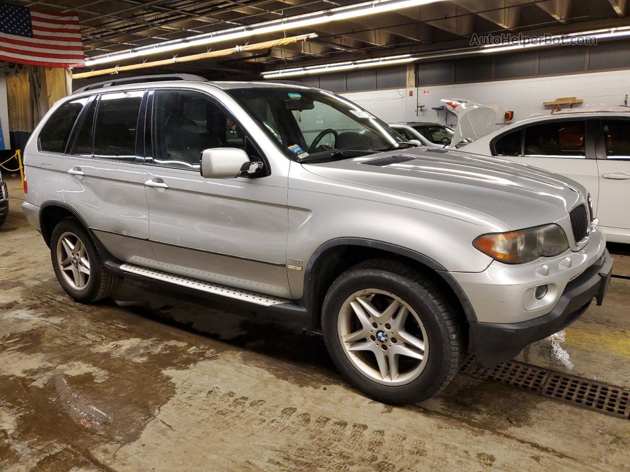 2004 Bmw X5 3.0i Серебряный vin: 5UXFA135X4LU21084