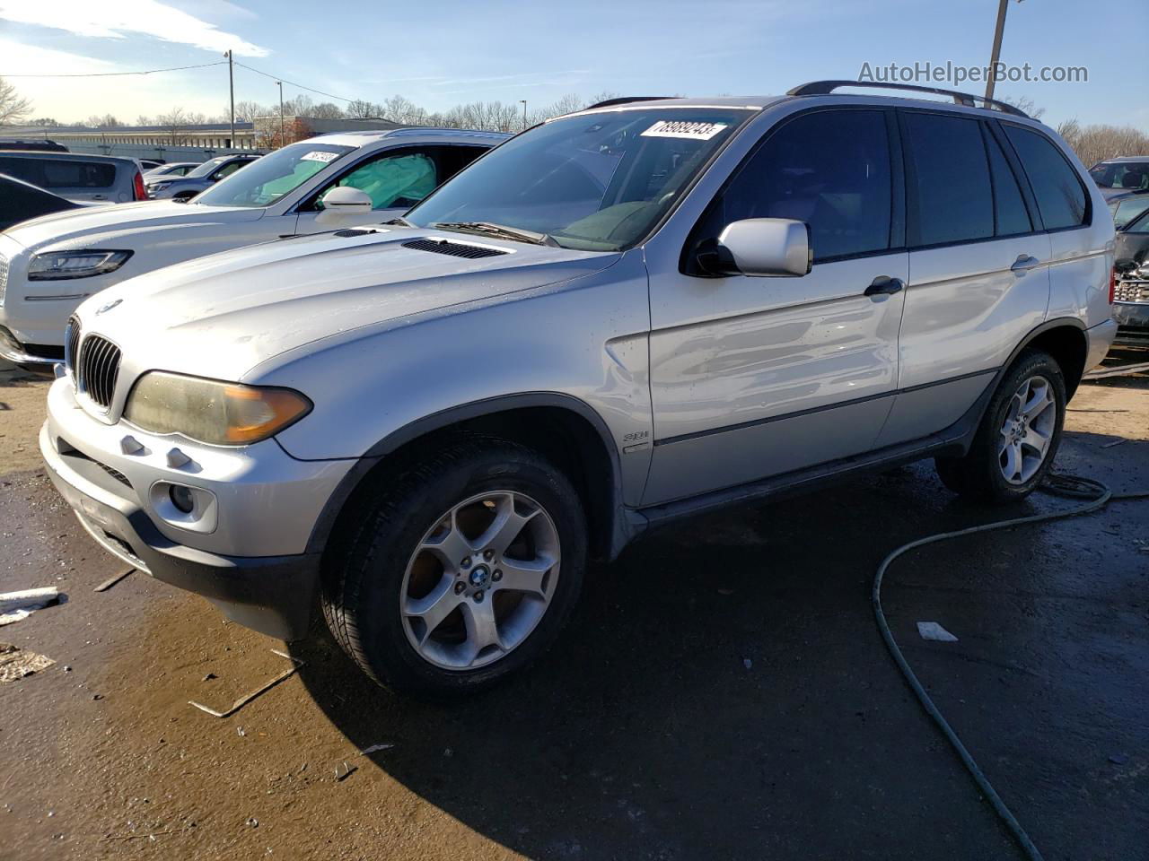 2004 Bmw X5 3.0i Серебряный vin: 5UXFA135X4LU23093