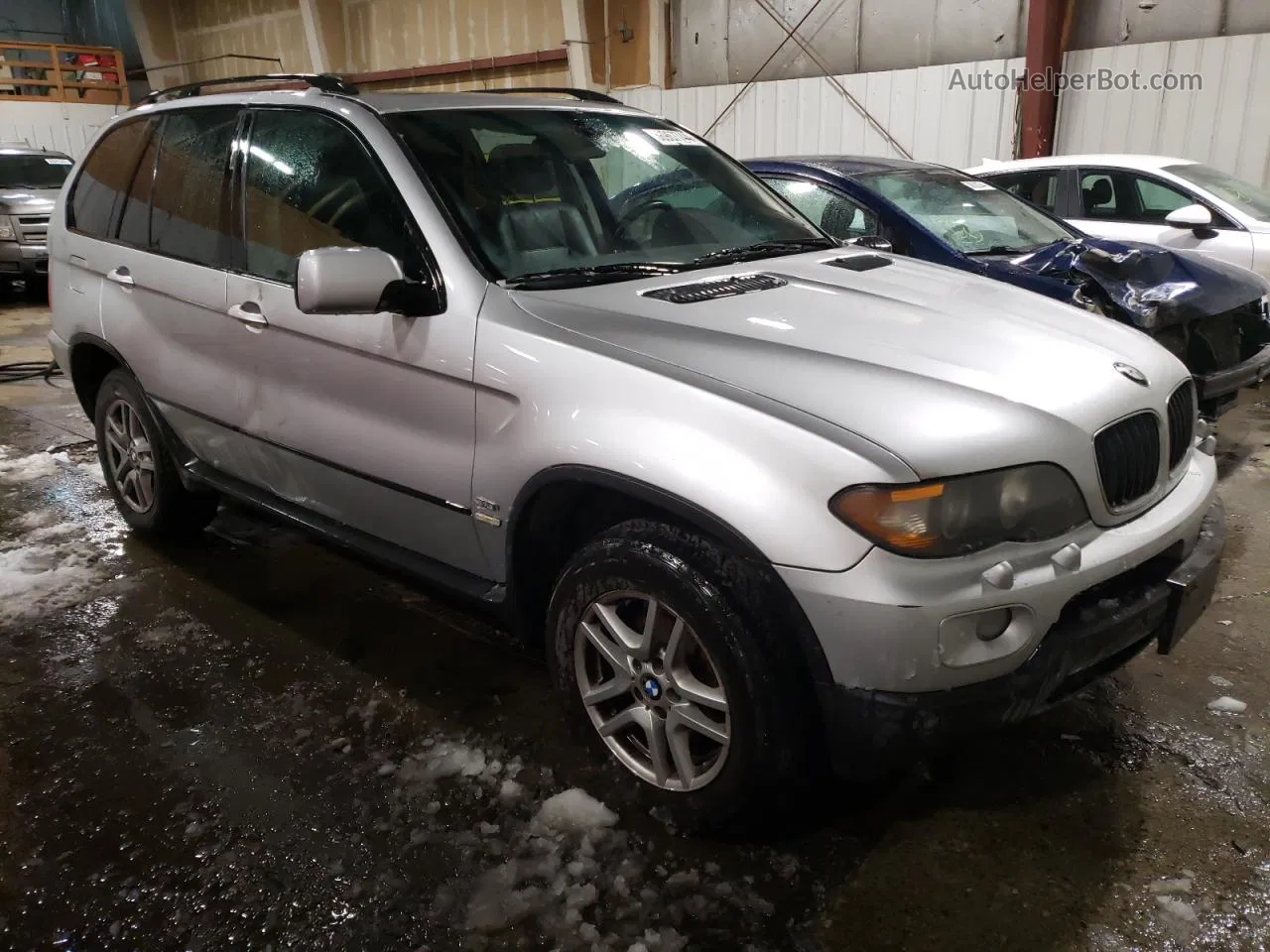 2004 Bmw X5 3.0i Серебряный vin: 5UXFA135X4LU40525