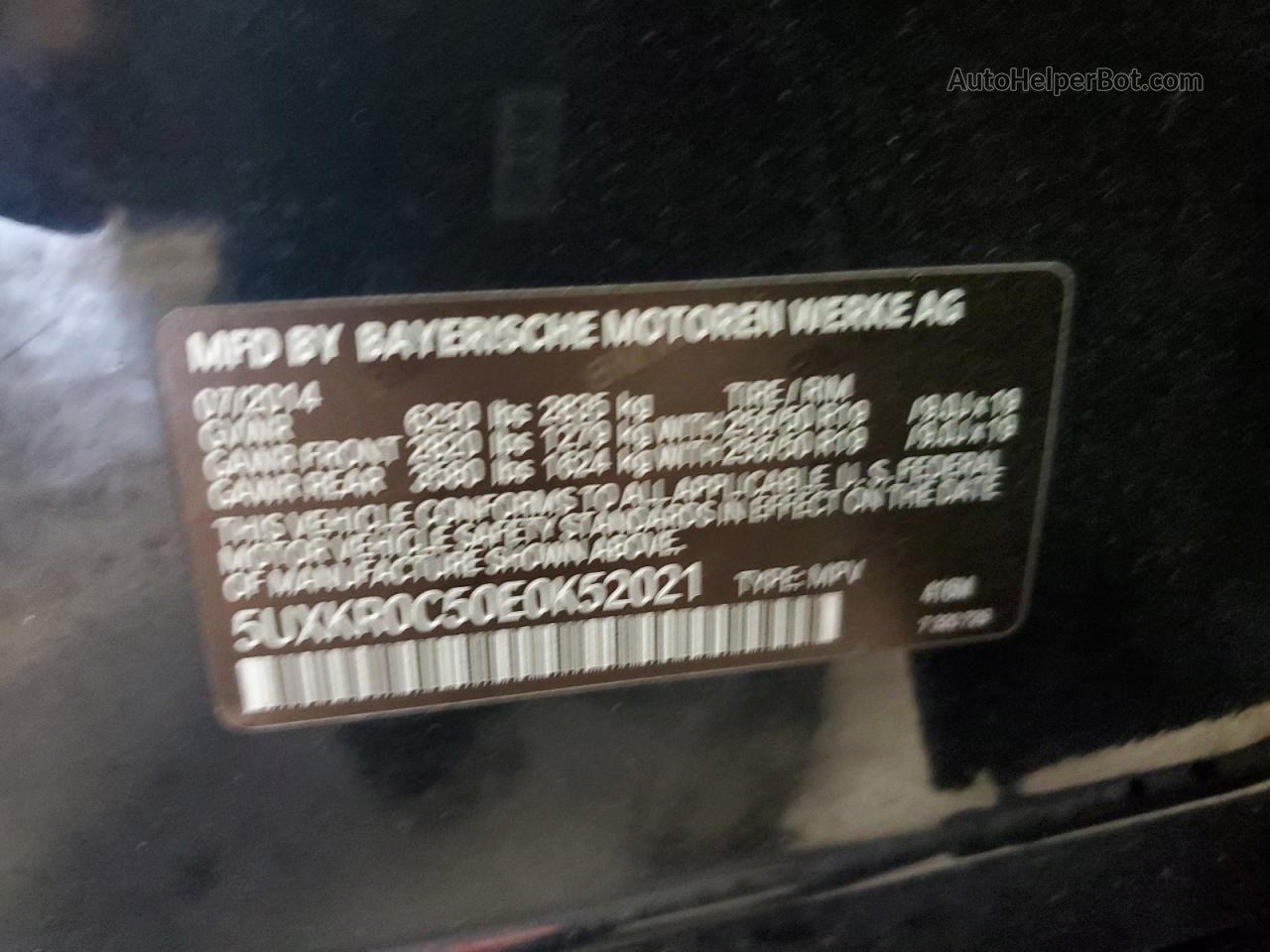2014 Bmw X5 Xdrive35i Black vin: 5UXKR0C50E0K52021