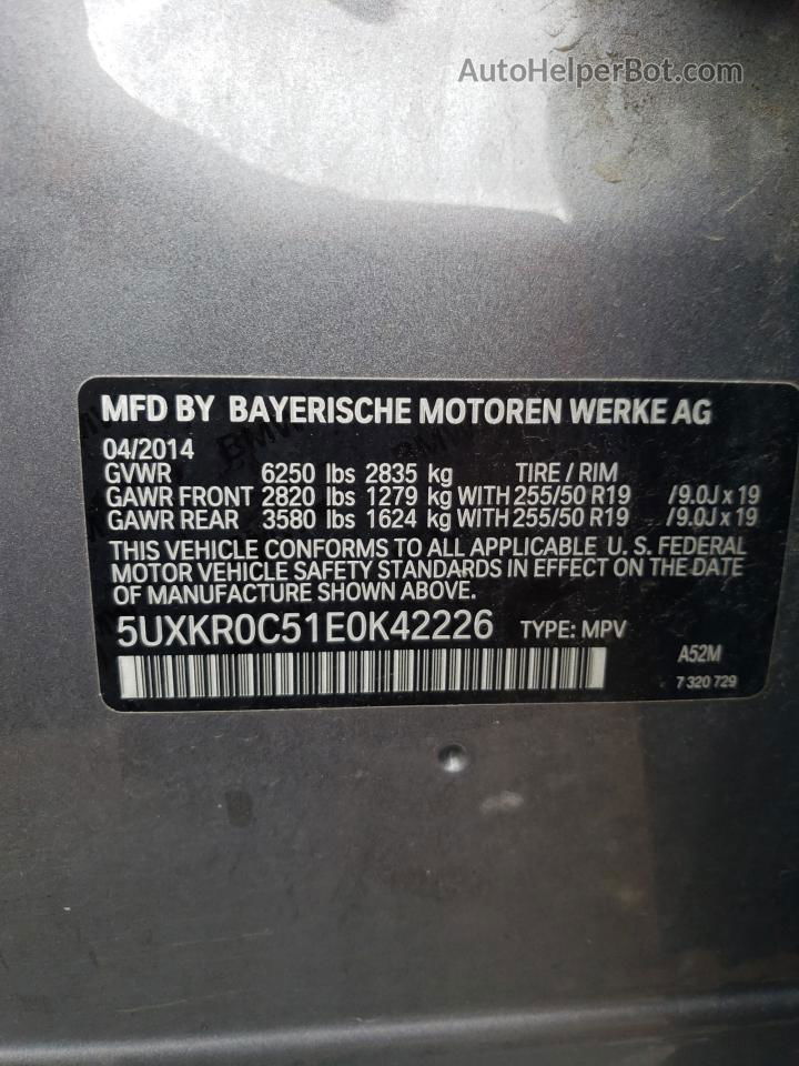 2014 Bmw X5 Xdrive35i Gray vin: 5UXKR0C51E0K42226