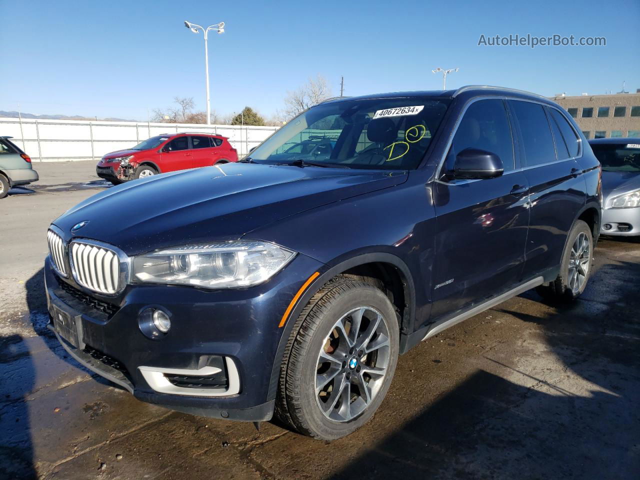 2015 Bmw X5 Xdrive35i Blue vin: 5UXKR0C51F0P14023