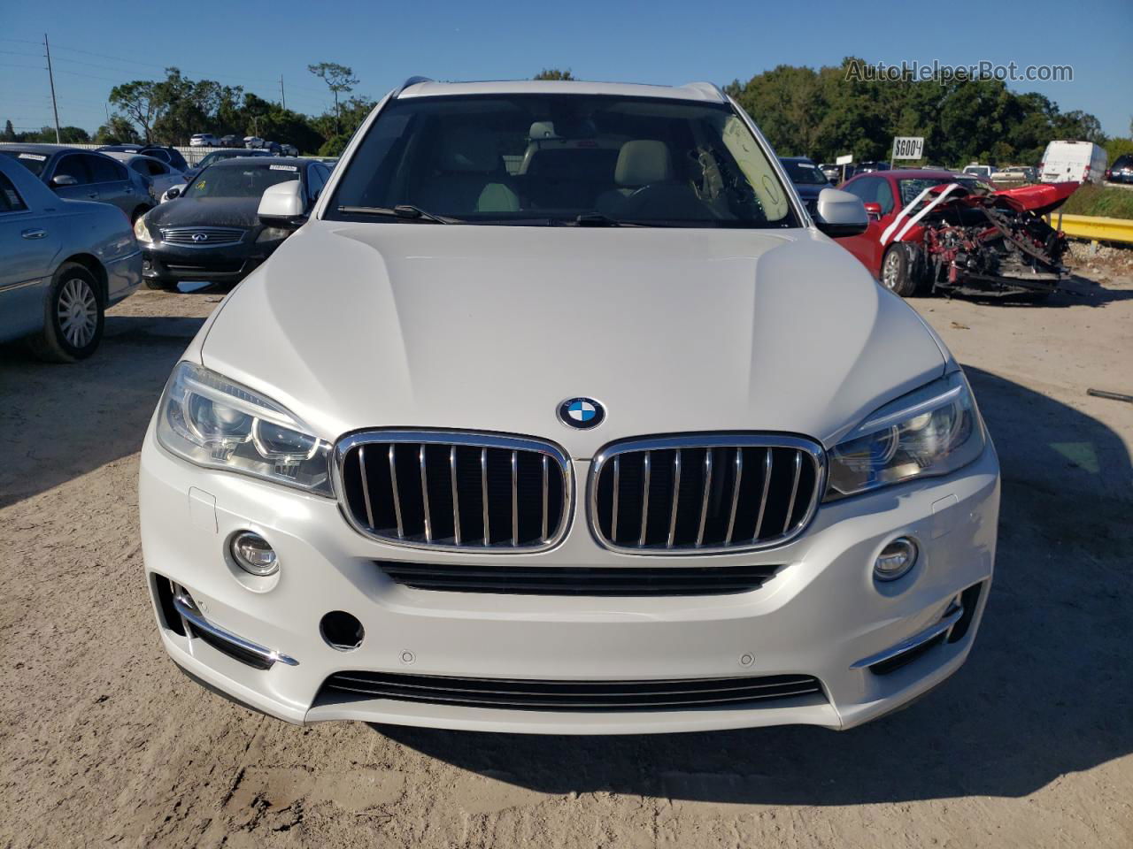 2014 Bmw X5 Xdrive35i White vin: 5UXKR0C53E0K47816