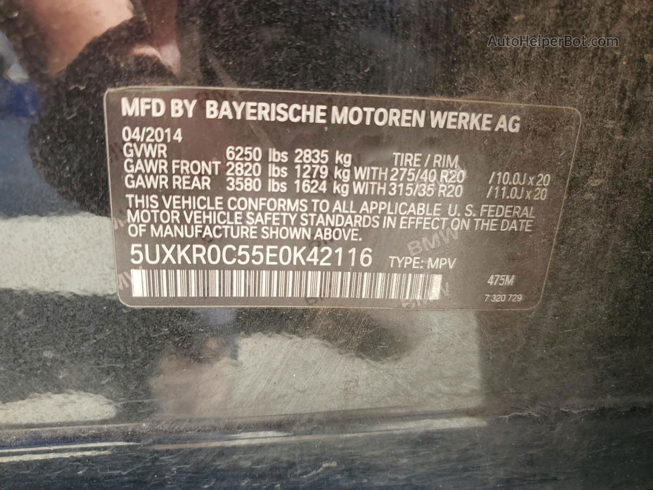 2014 Bmw X5 Xdrive35i Black vin: 5UXKR0C55E0K42116