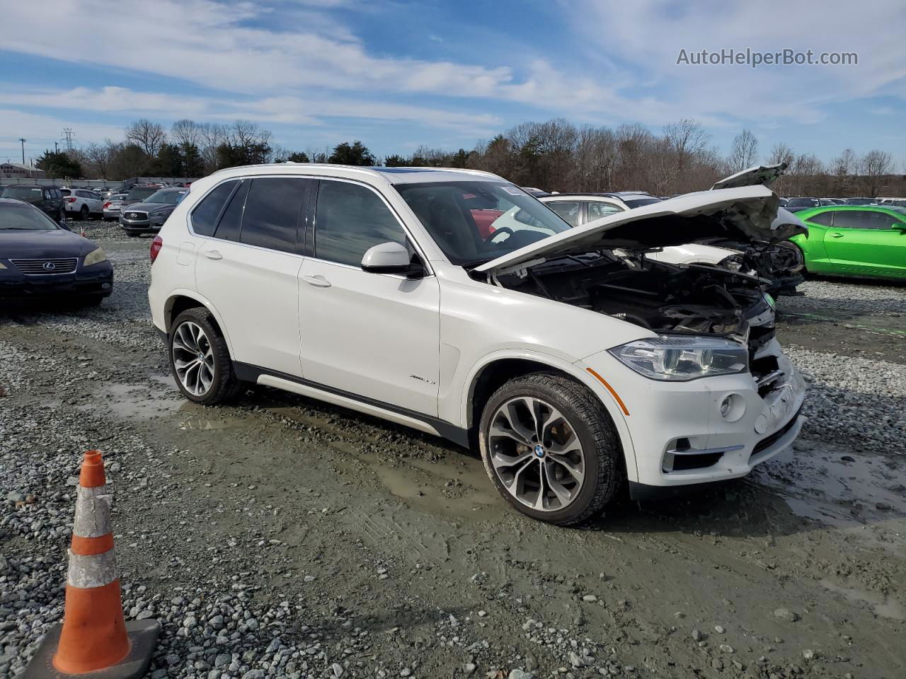 2014 Bmw X5 Xdrive35i White vin: 5UXKR0C57E0K48628