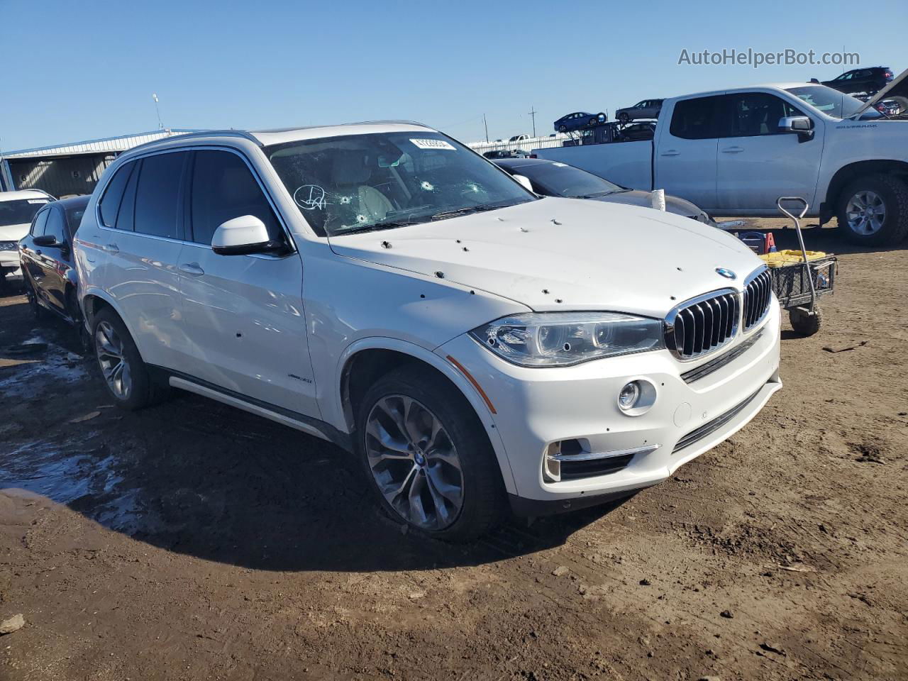 2014 Bmw X5 Xdrive35i White vin: 5UXKR0C57E0K50413