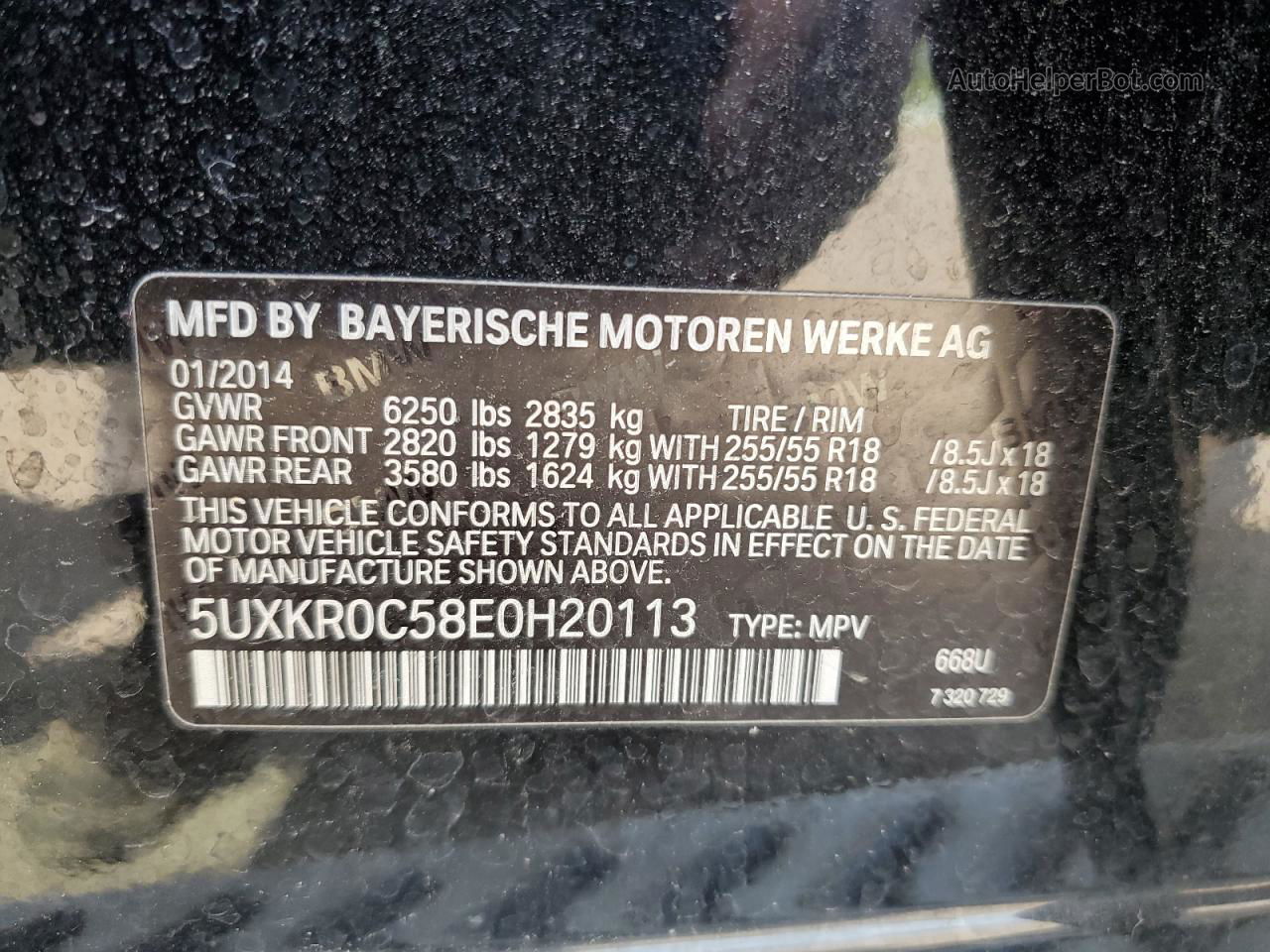 2014 Bmw X5 Xdrive35i Black vin: 5UXKR0C58E0H20113