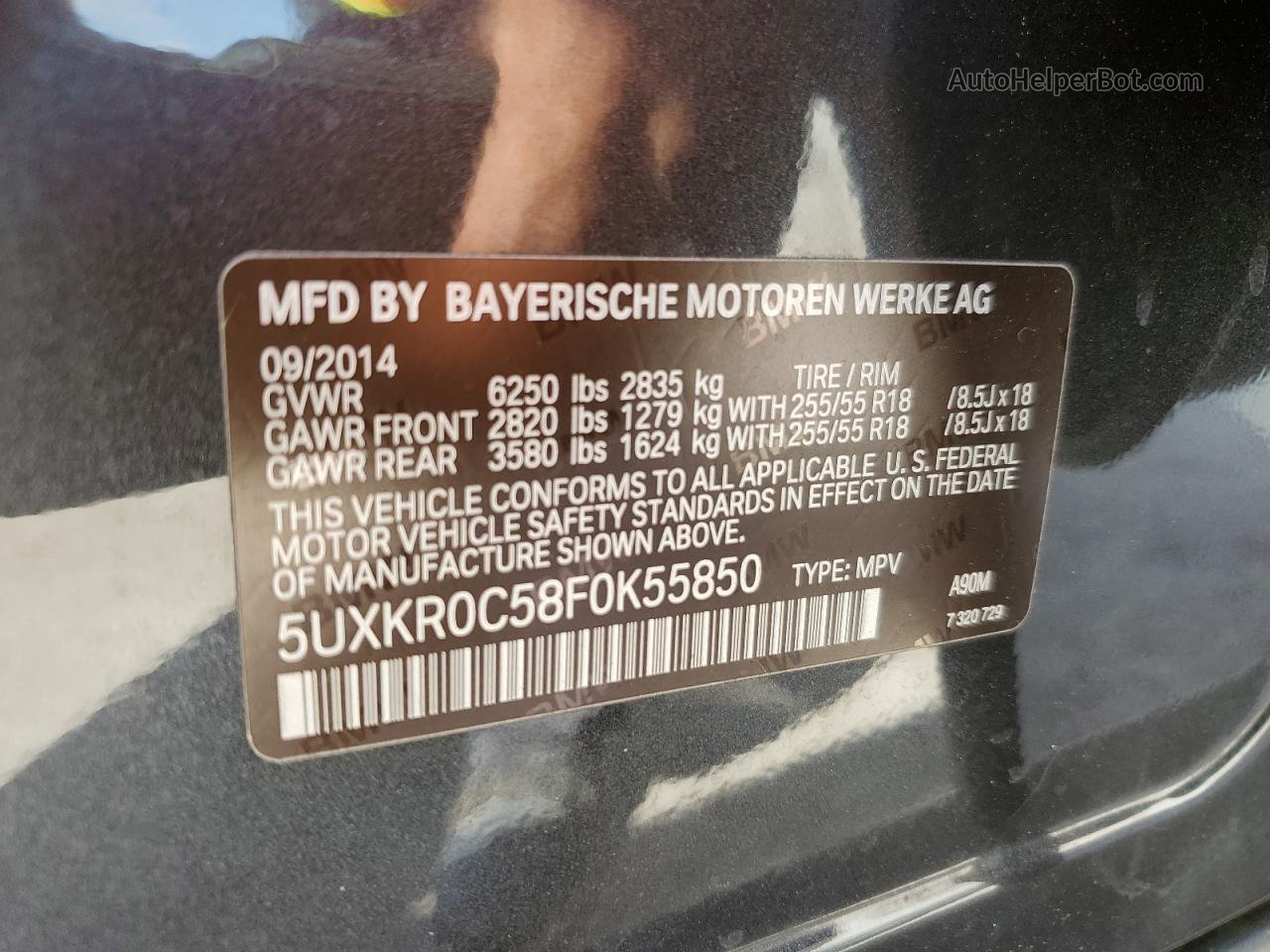 2015 Bmw X5 Xdrive35i Black vin: 5UXKR0C58F0K55850