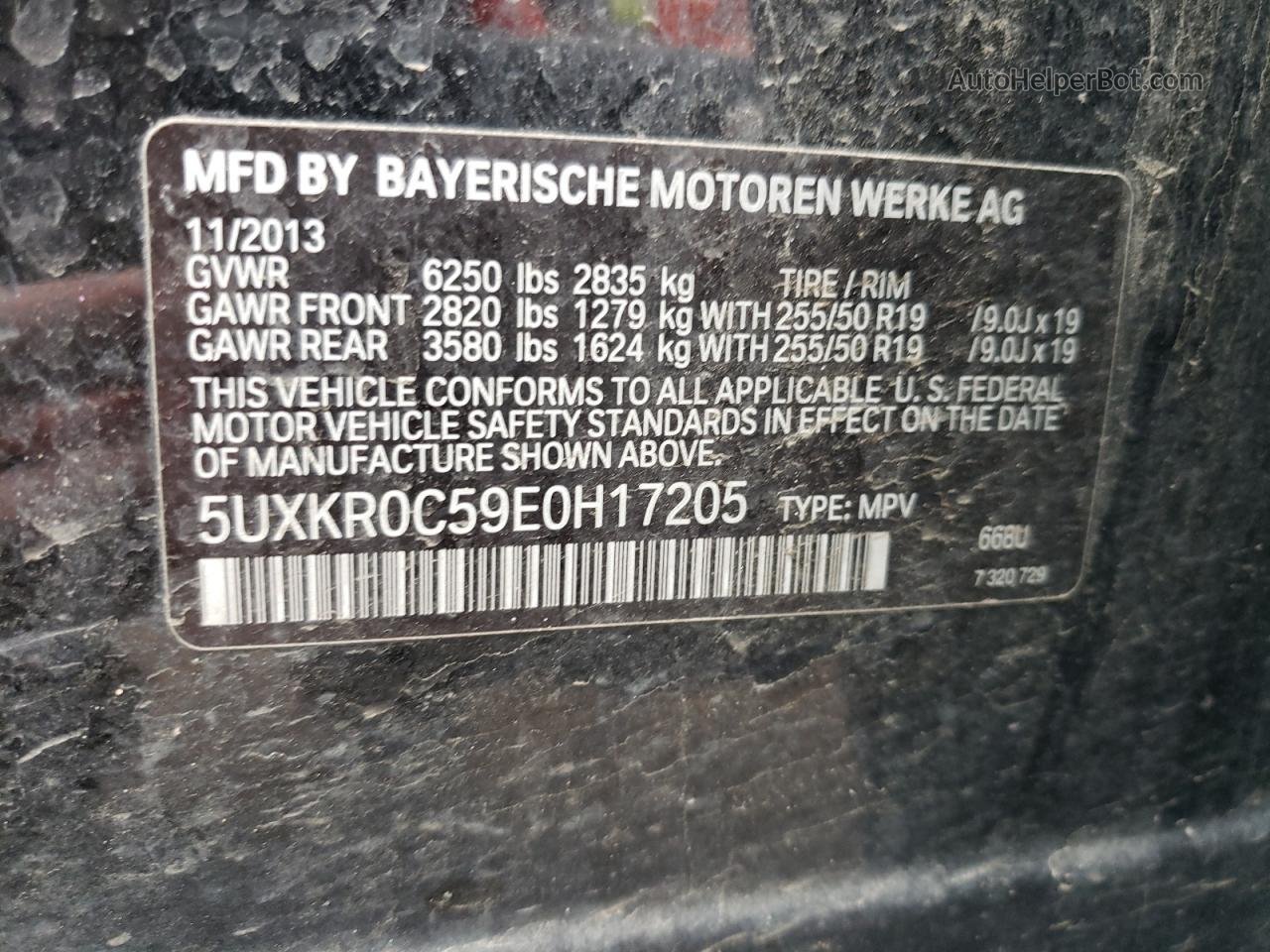 2014 Bmw X5 Xdrive35i Черный vin: 5UXKR0C59E0H17205