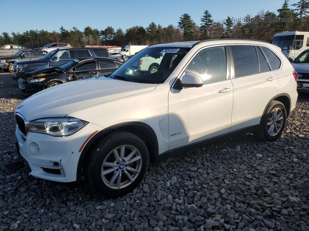 2014 Bmw X5 Xdrive35i White vin: 5UXKR0C59E0H28625