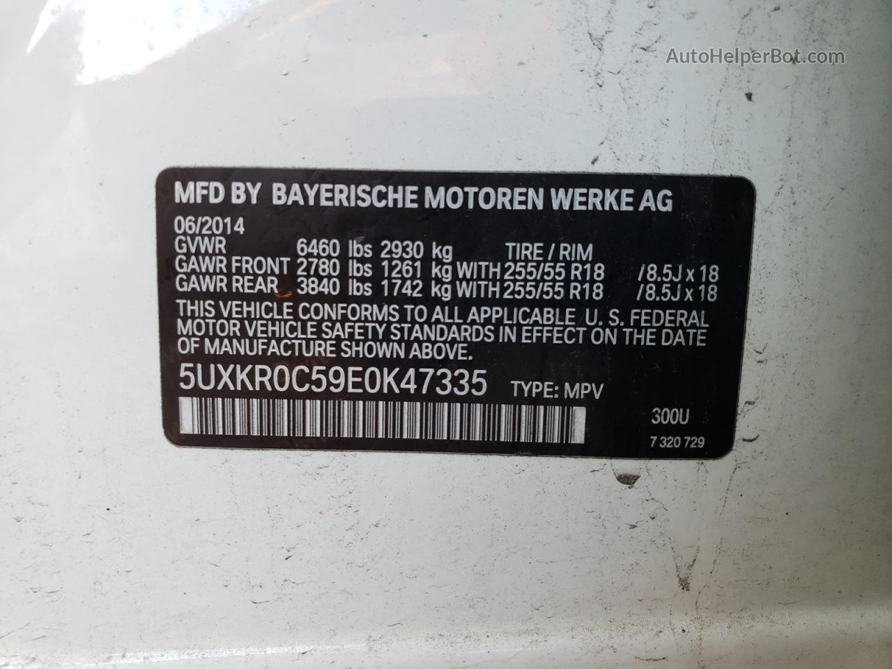 2014 Bmw X5 Xdrive35i White vin: 5UXKR0C59E0K47335