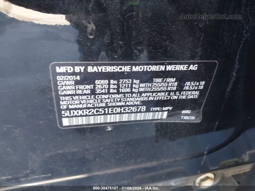 2014 Bmw X5 Sdrive35i Черный vin: 5UXKR2C51E0H32678