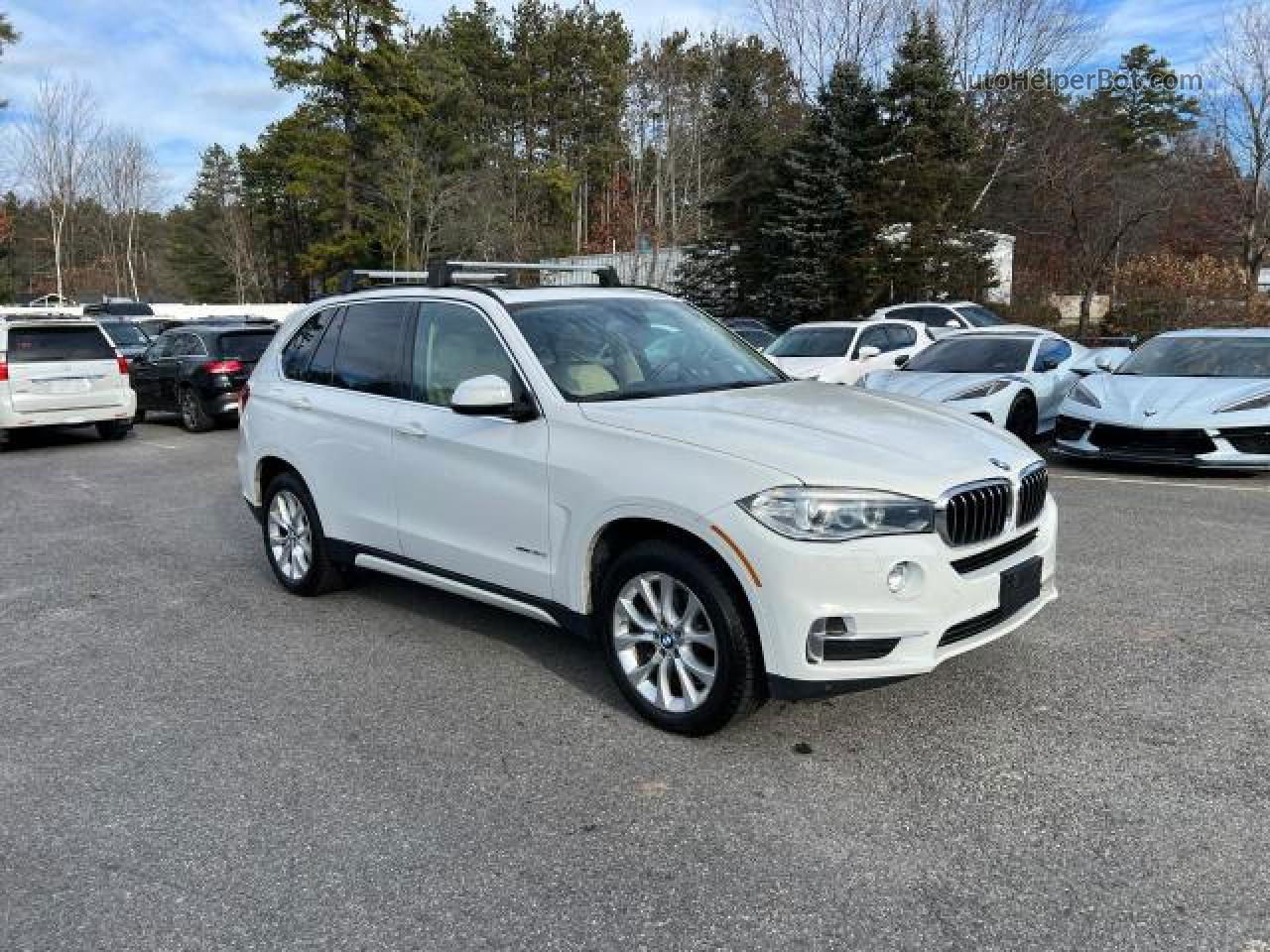 2015 Bmw X5 Xdrive35d White vin: 5UXKS4C55F0N09834