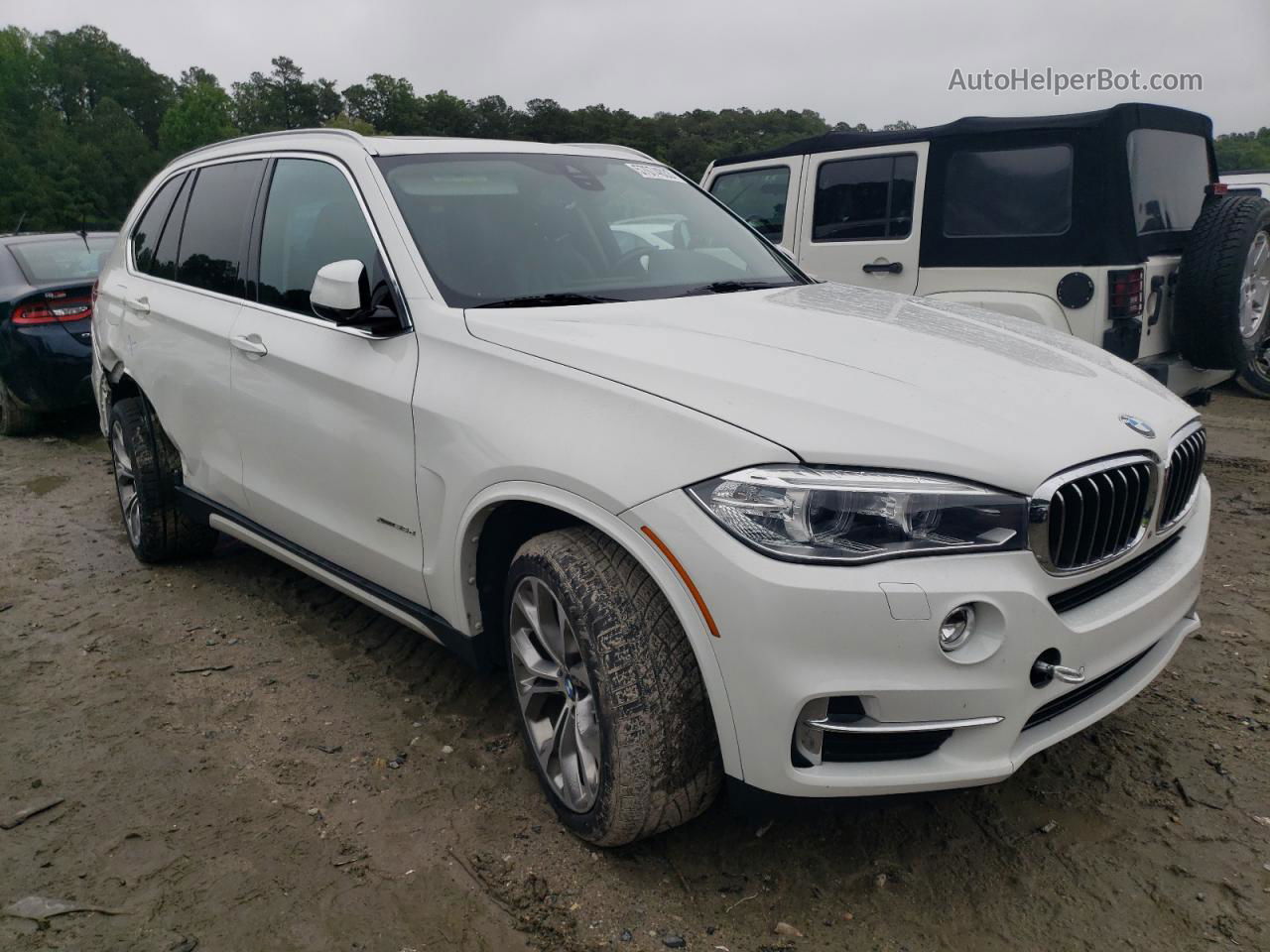 2014 Bmw X5 Xdrive35d White vin: 5UXKS4C59E0J94325