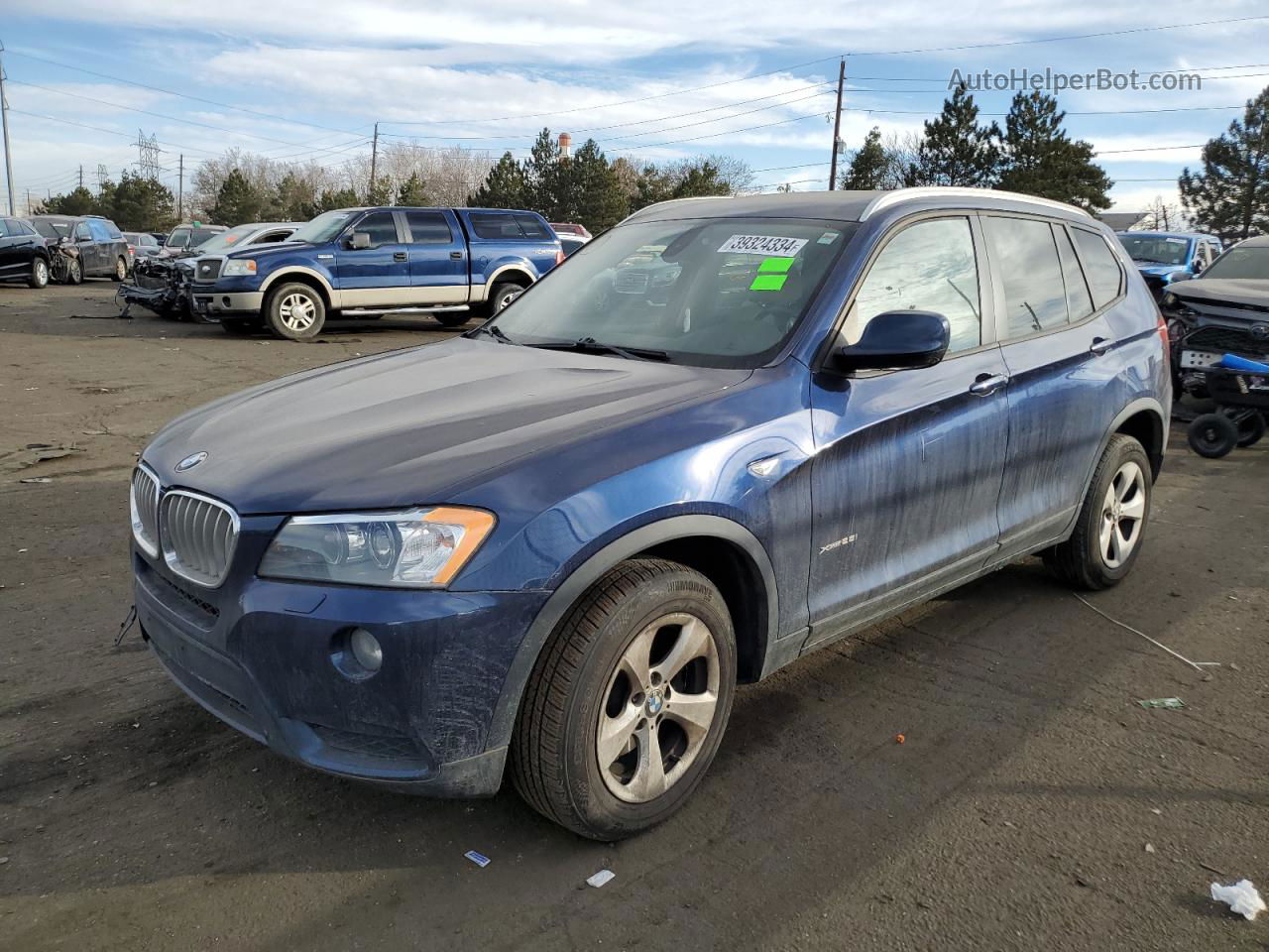 2011 Bmw X3 Xdrive28i Синий vin: 5UXWX5C51BL704735