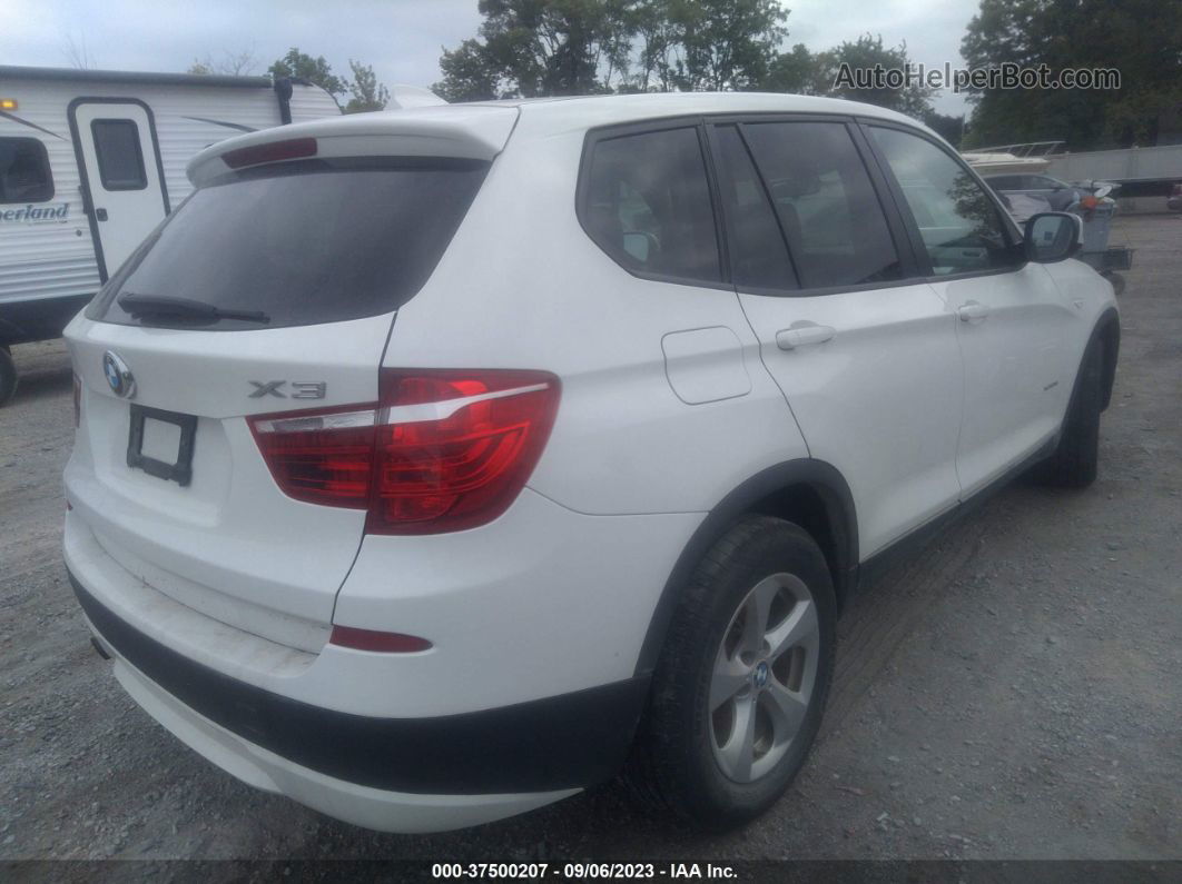 2011 Bmw X3 28i White vin: 5UXWX5C52BL701651