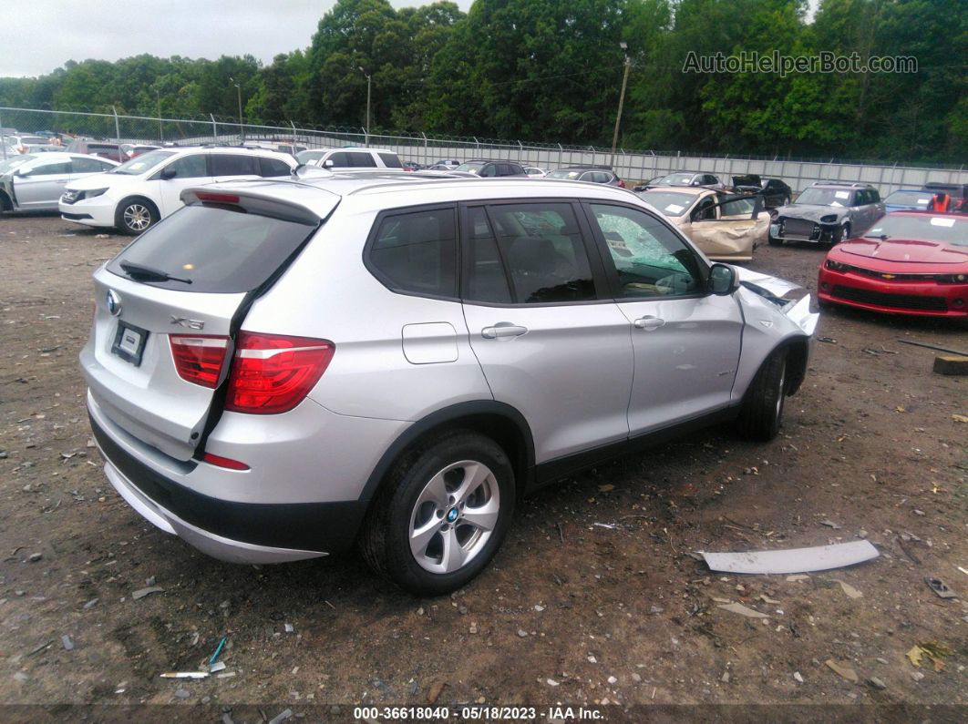 2011 Bmw X3 28i Серебряный vin: 5UXWX5C52BL701908