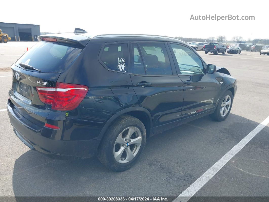 2011 Bmw X3 Xdrive28i Black vin: 5UXWX5C53BL703473