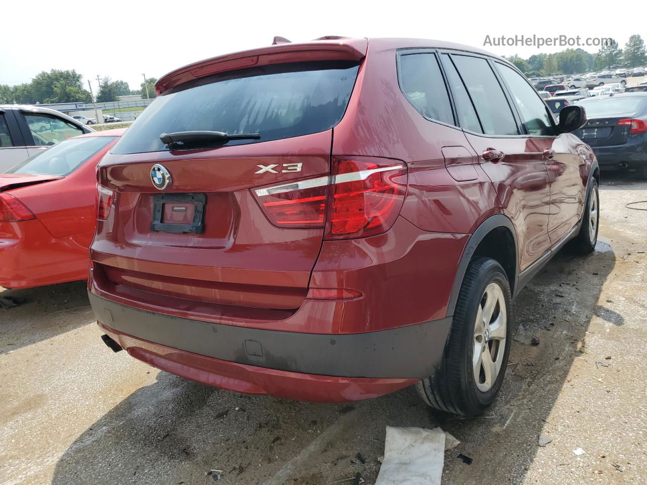 2011 Bmw X3 Xdrive28i Темно-бордовый vin: 5UXWX5C53BL715137