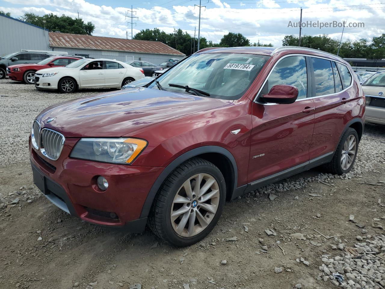 2011 Bmw X3 Xdrive28i Burgundy vin: 5UXWX5C54BL706107