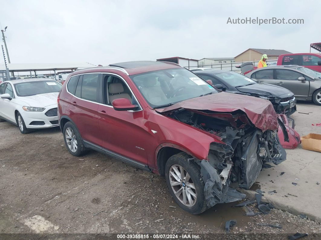 2011 Bmw X3 Xdrive28i Maroon vin: 5UXWX5C55BL702356