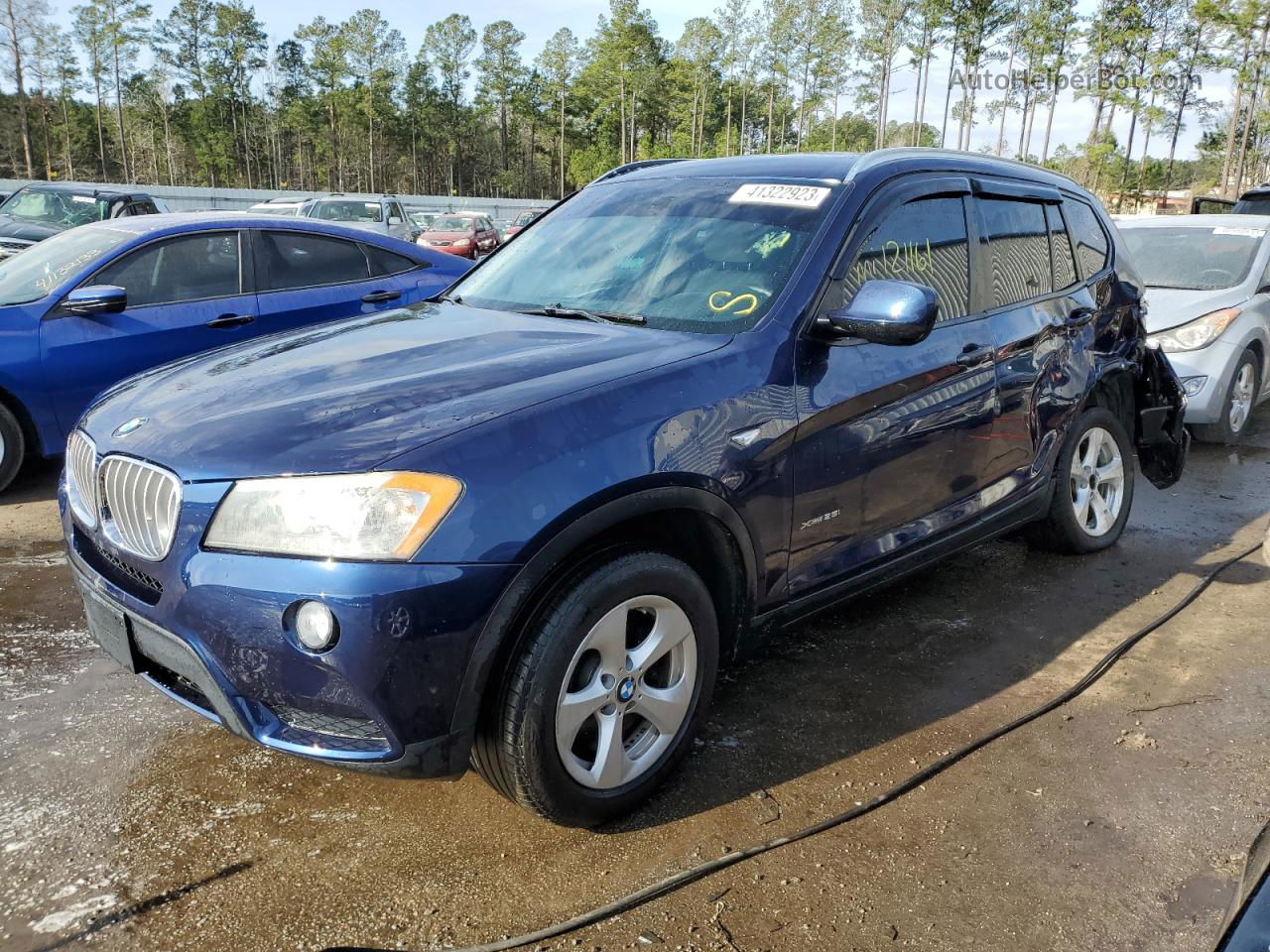 2011 Bmw X3 Xdrive28i Blue vin: 5UXWX5C56BL707744