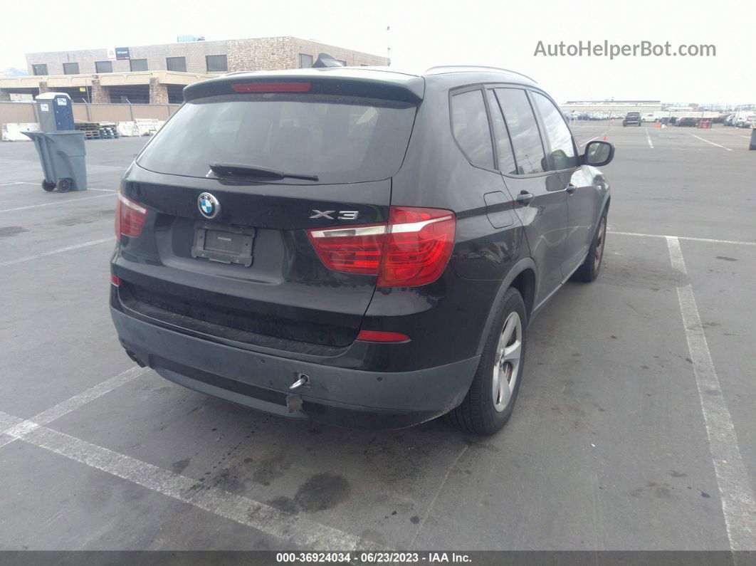 2011 Bmw X3 28i Black vin: 5UXWX5C57BL702522