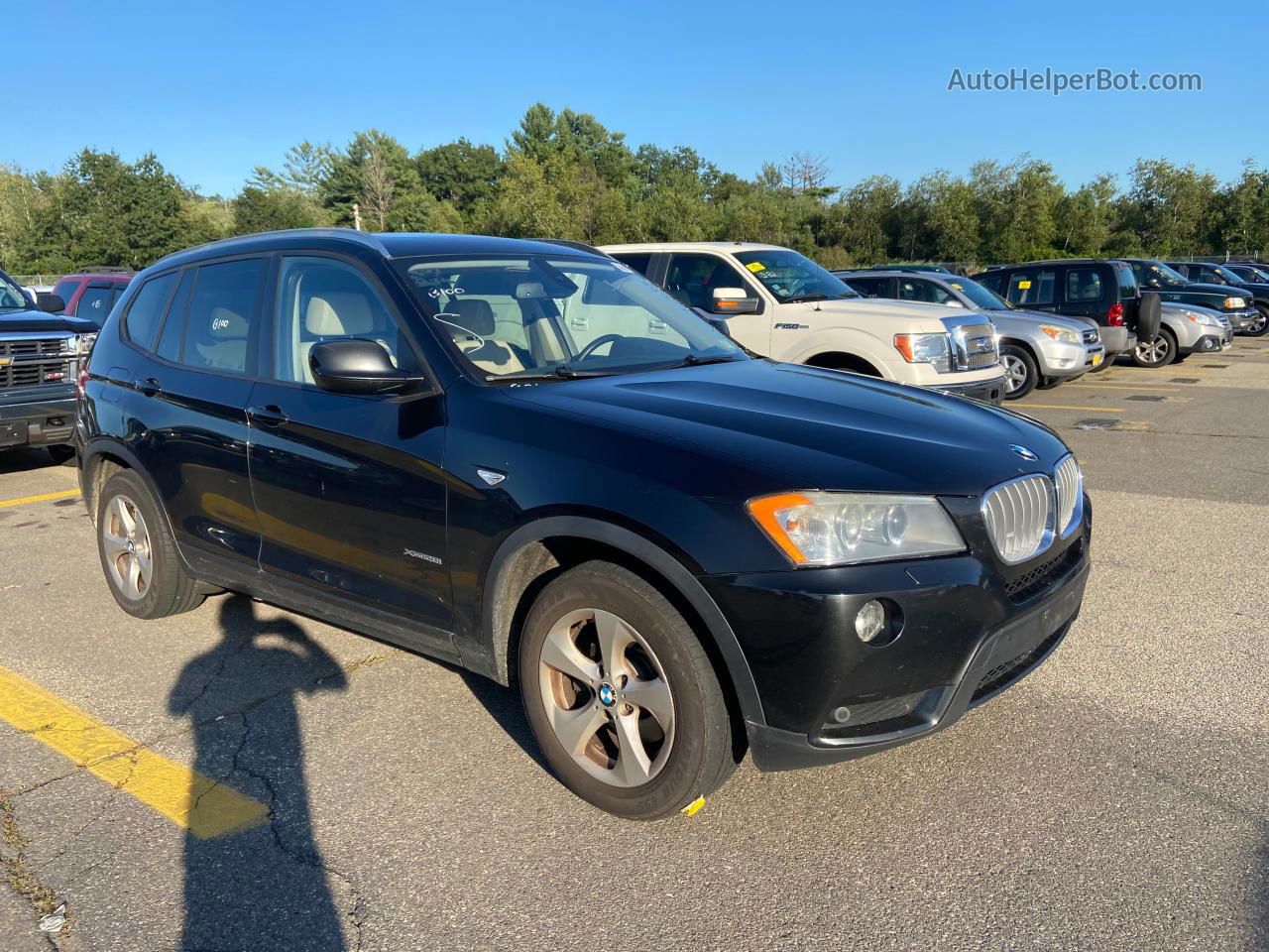 2011 Bmw X3 Xdrive28i Black vin: 5UXWX5C57BL715142