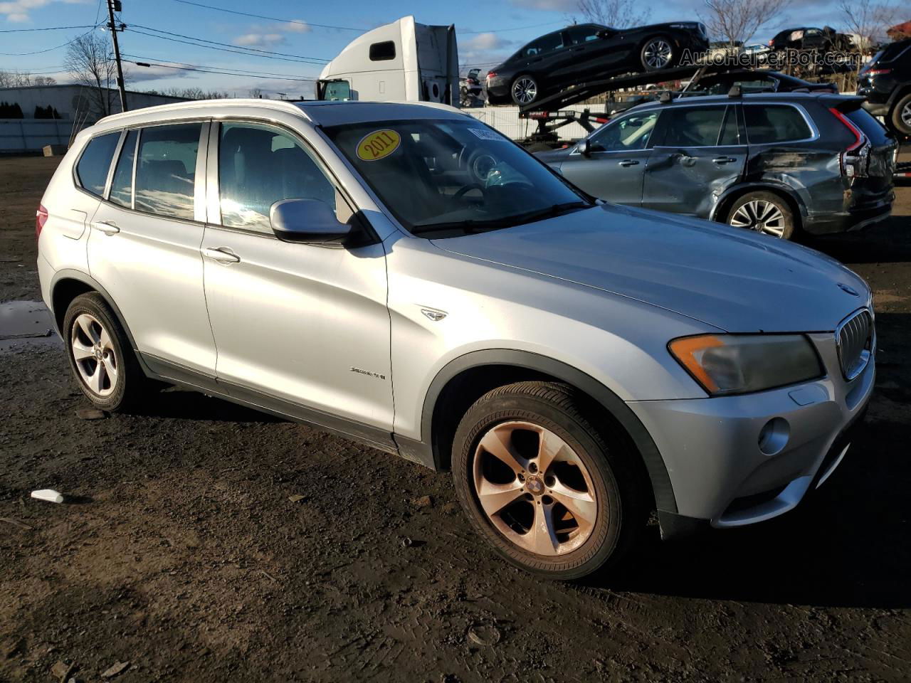 2011 Bmw X3 Xdrive28i Silver vin: 5UXWX5C58BL708491