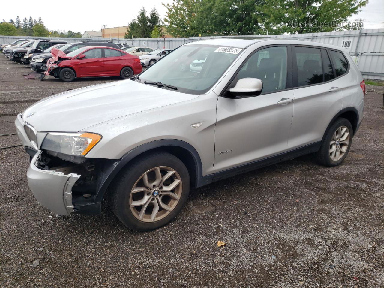 2011 Bmw X3 Xdrive28i Silver vin: 5UXWX5C58BLW14174