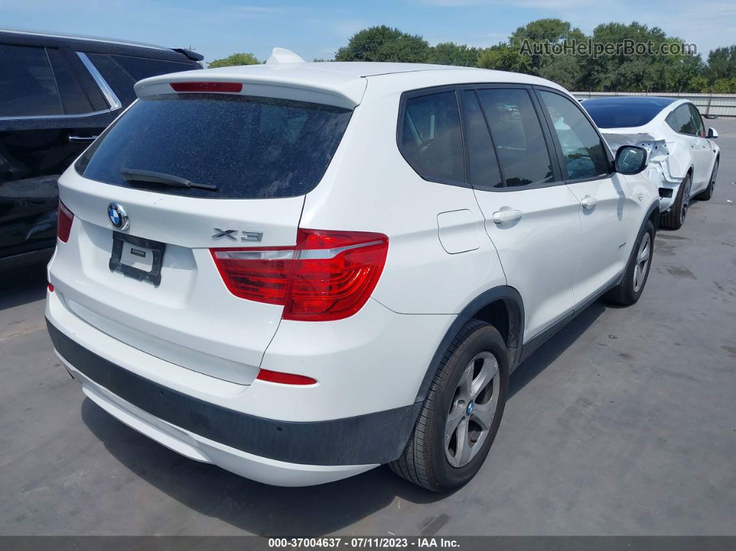 2011 Bmw X3 28i White vin: 5UXWX5C59BL703591