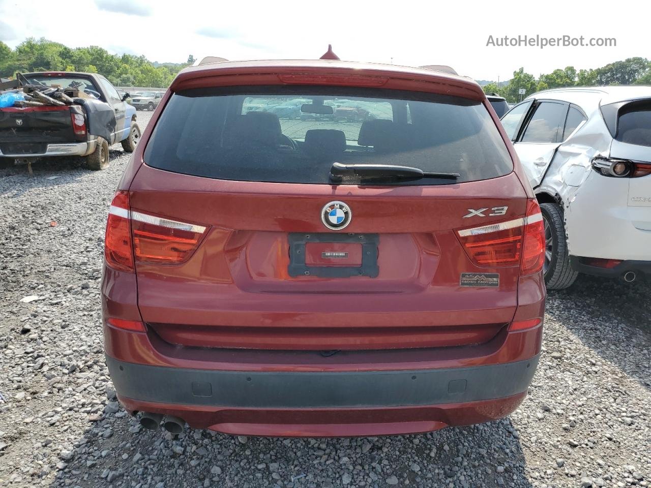 2011 Bmw X3 Xdrive28i Бордовый vin: 5UXWX5C59BL703817