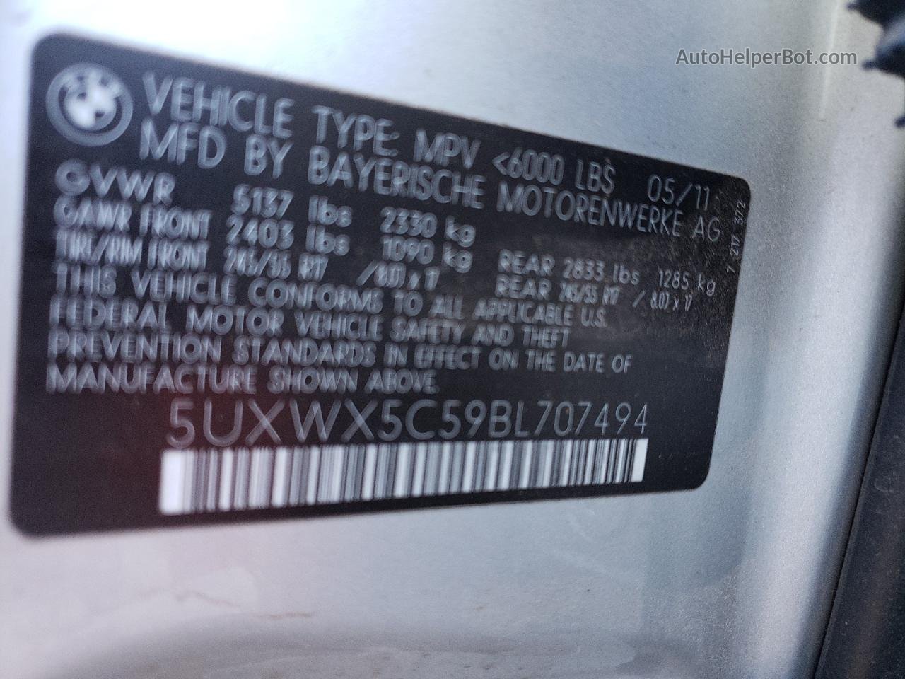 2011 Bmw X3 Xdrive28i Silver vin: 5UXWX5C59BL707494