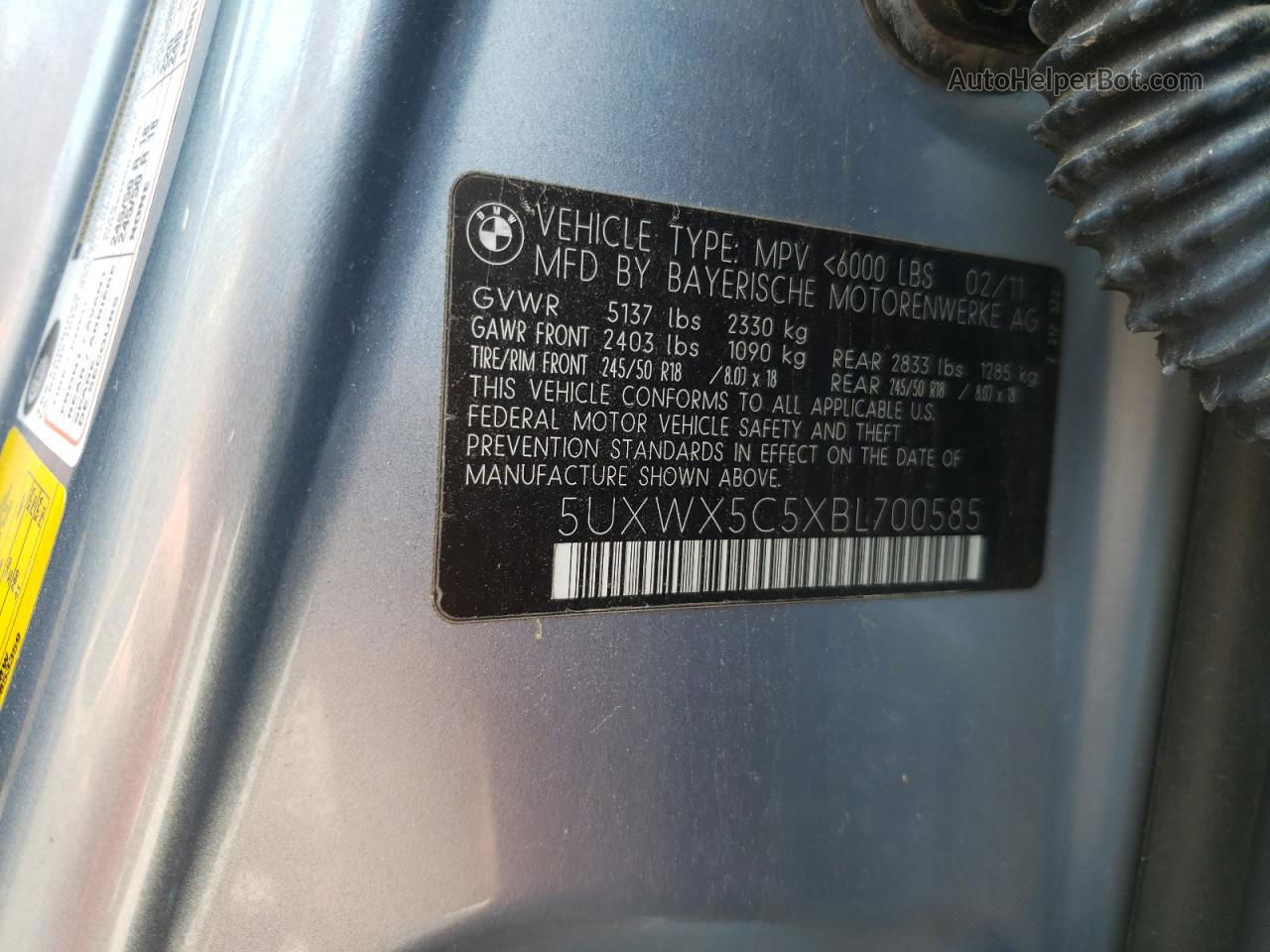 2011 Bmw X3 Xdrive28i Silver vin: 5UXWX5C5XBL700585