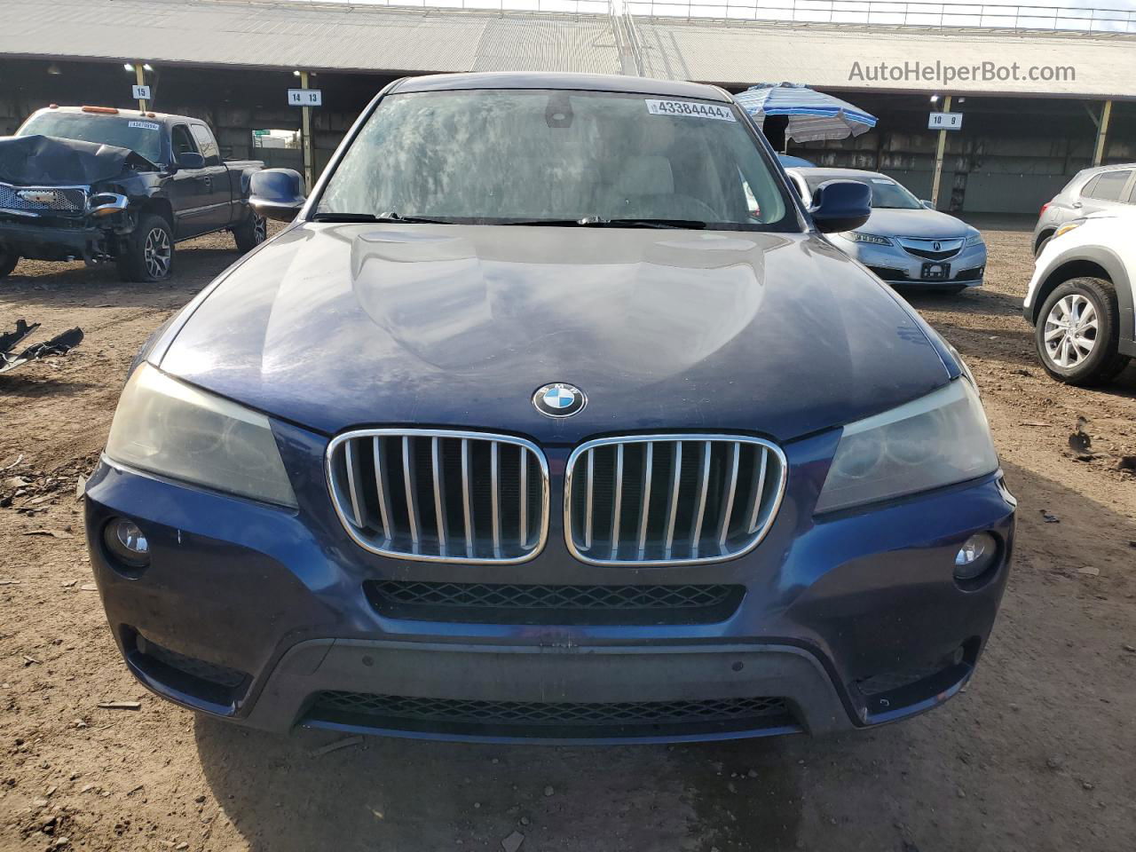 2011 Bmw X3 Xdrive28i Синий vin: 5UXWX5C5XBL703809