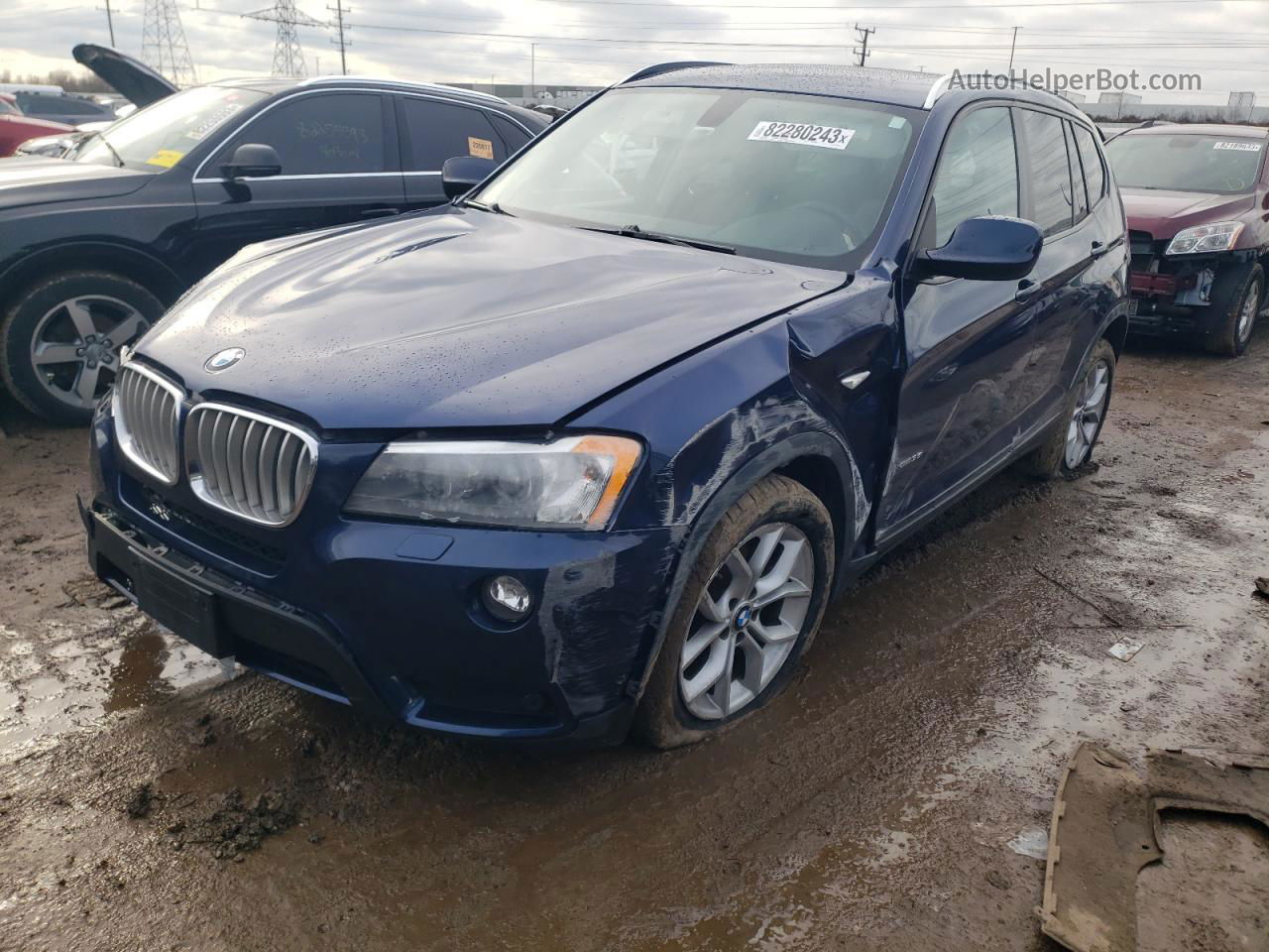 2013 Bmw X3 Xdrive35i Blue vin: 5UXWX7C51DL977169