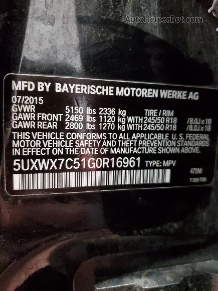 2016 Bmw X3 Xdrive35i Черный vin: 5UXWX7C51G0R16961