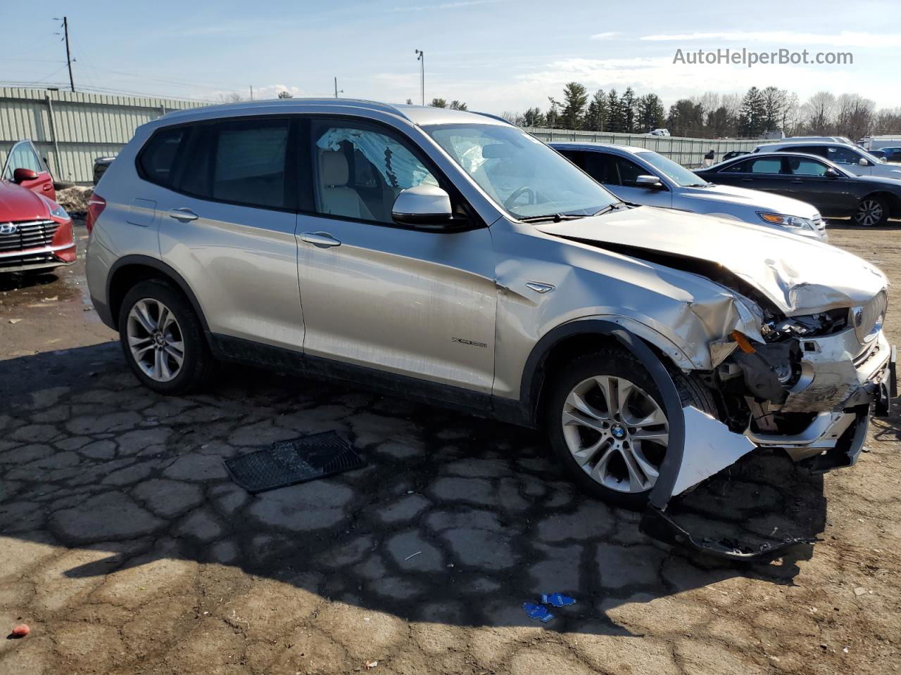 2016 Bmw X3 Xdrive35i Silver vin: 5UXWX7C56G0K36294