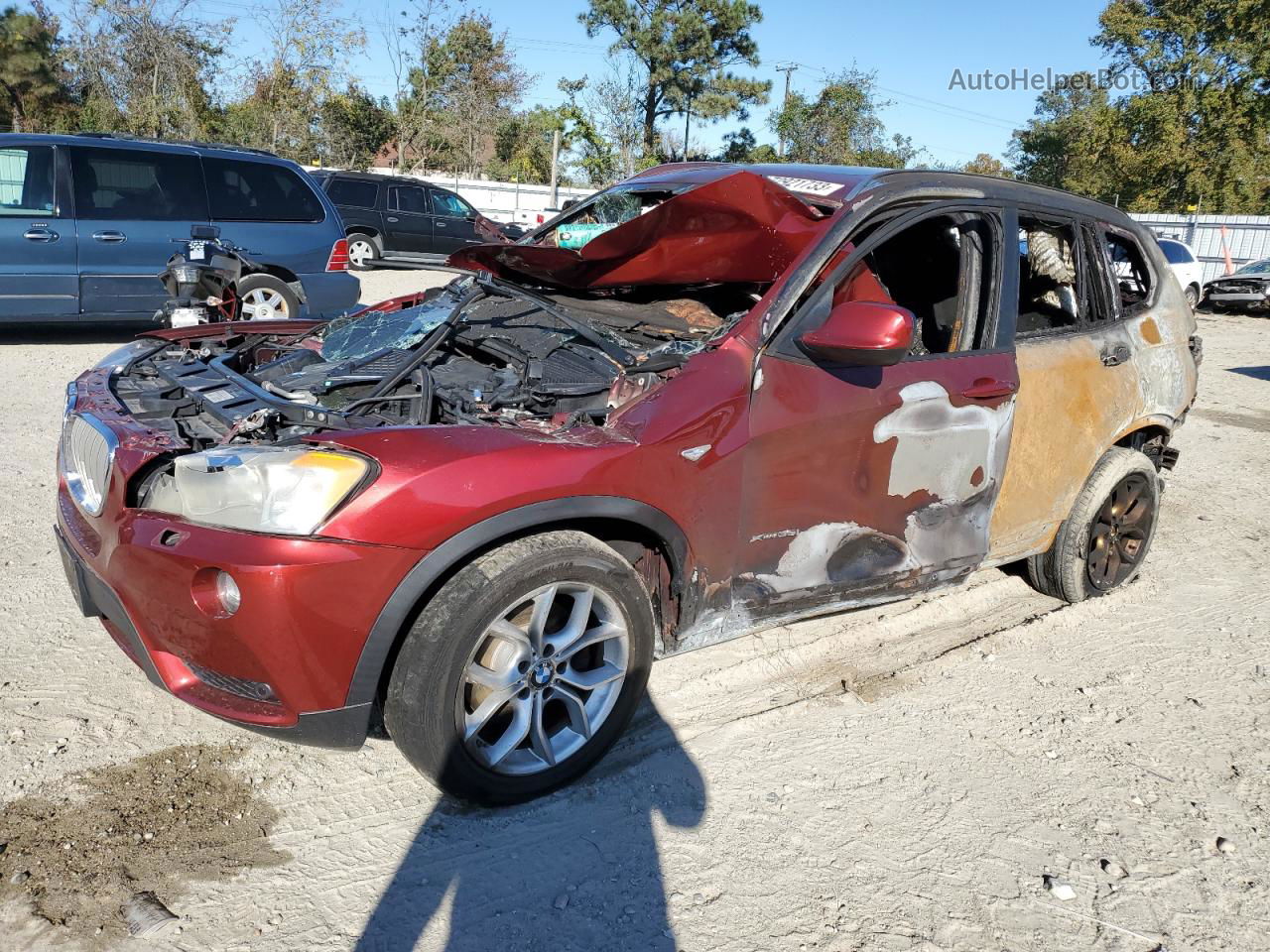 2011 Bmw X3 Xdrive35i Burgundy vin: 5UXWX7C58BL733970