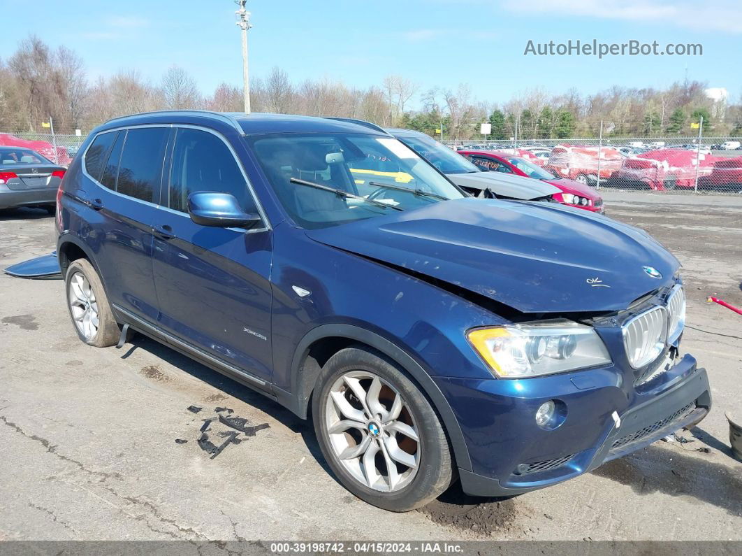 2011 Bmw X3 Xdrive35i Blue vin: 5UXWX7C59BL735646